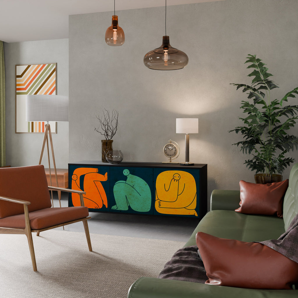 Buffet 3 portes TOGETHER MAIS SÉPARÉMENT en finition noire