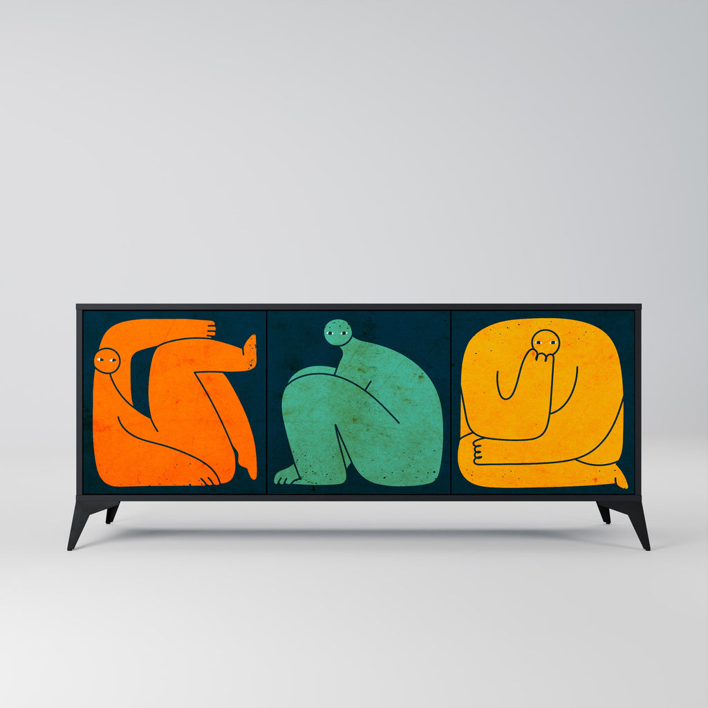 Buffet 3 portes TOGETHER MAIS SÉPARÉMENT en finition noire