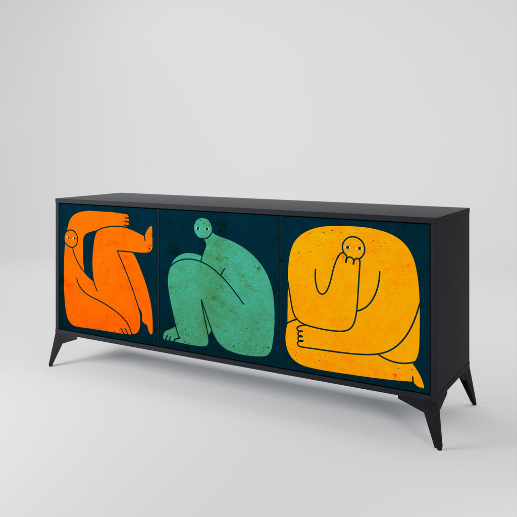 Buffet 3 portes TOGETHER MAIS SÉPARÉMENT en finition noire