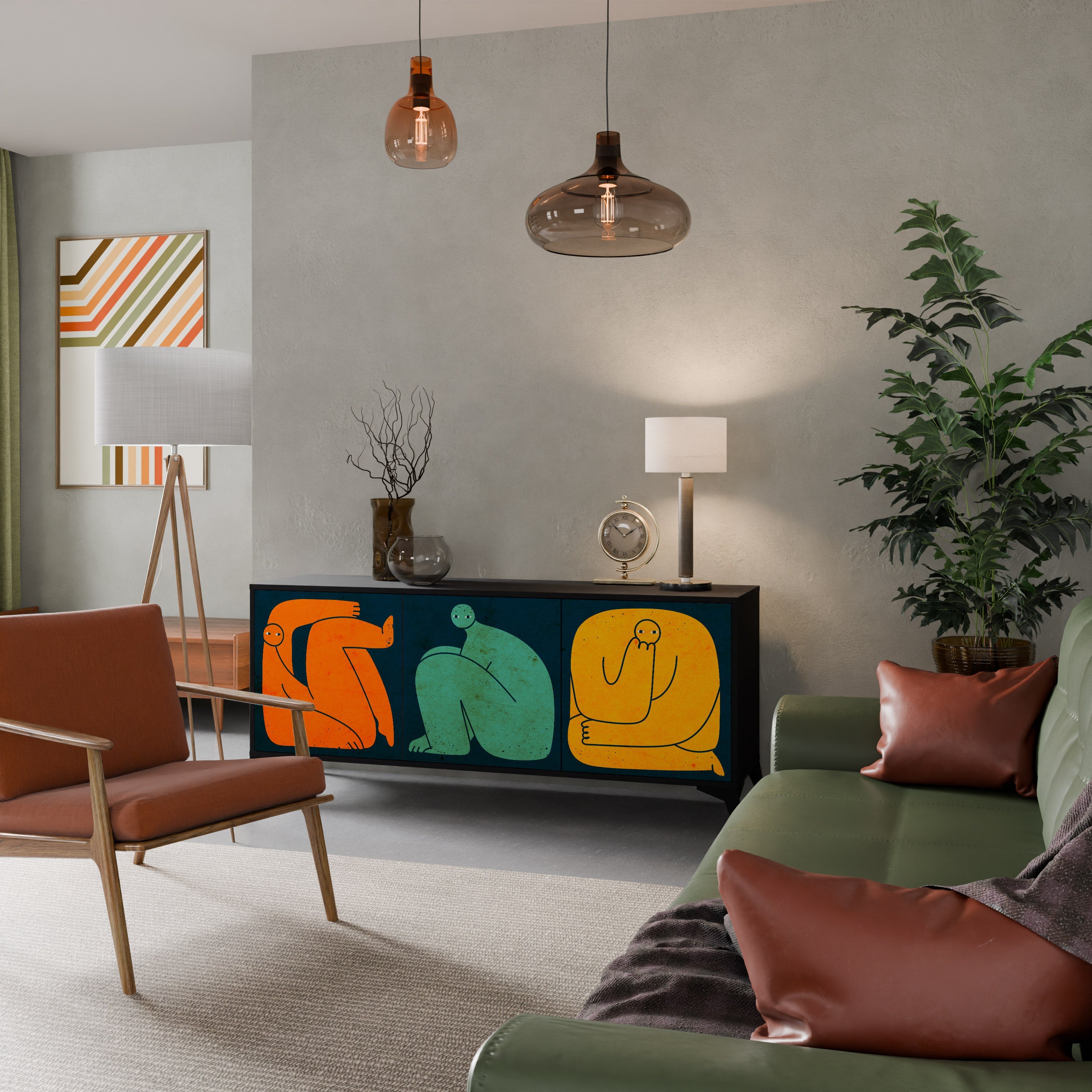 Buffet 3 portes TOGETHER MAIS SÉPARÉMENT en finition noire