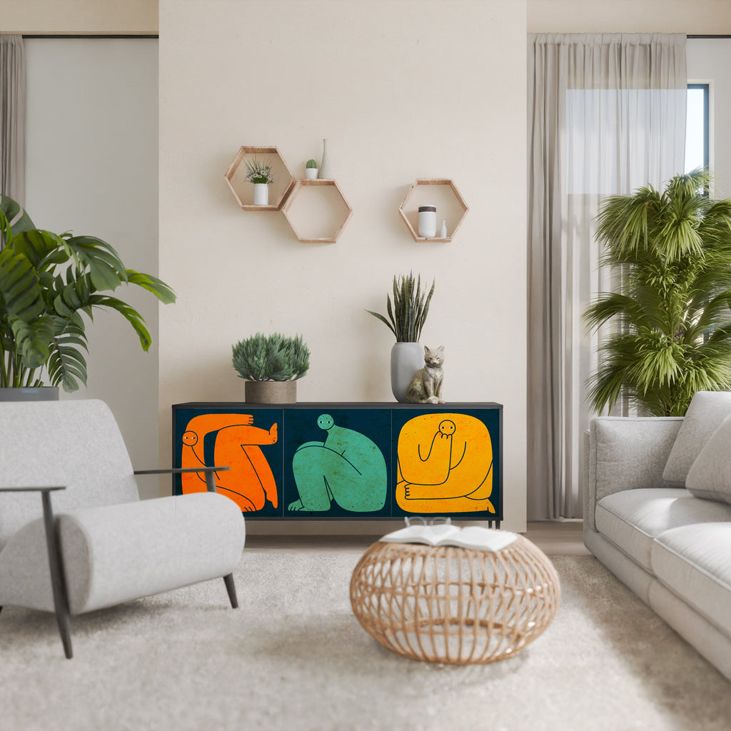 Buffet 3 portes TOGETHER MAIS SÉPARÉMENT en finition noire