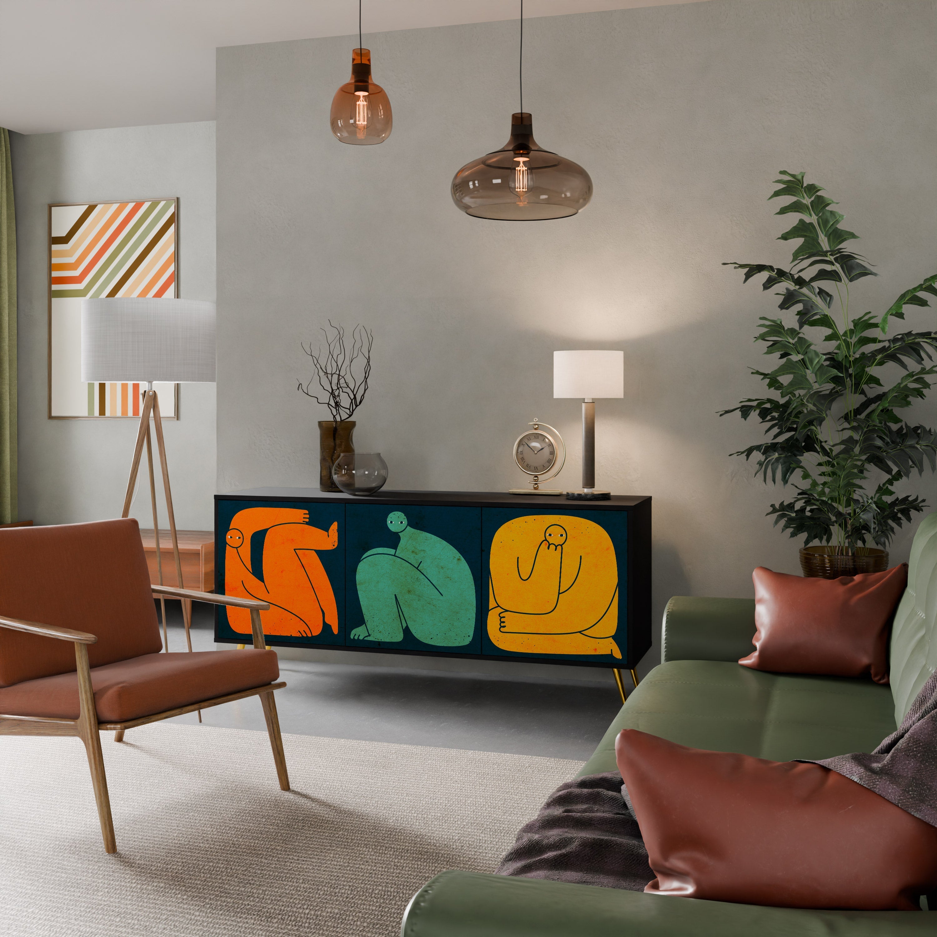 Buffet 3 portes TOGETHER MAIS SÉPARÉMENT en finition noire