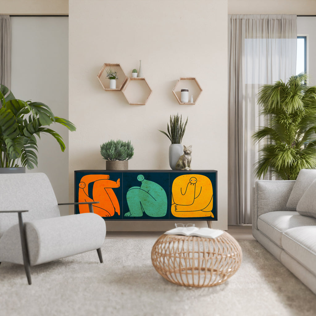 Buffet 3 portes TOGETHER MAIS SÉPARÉMENT en finition noire