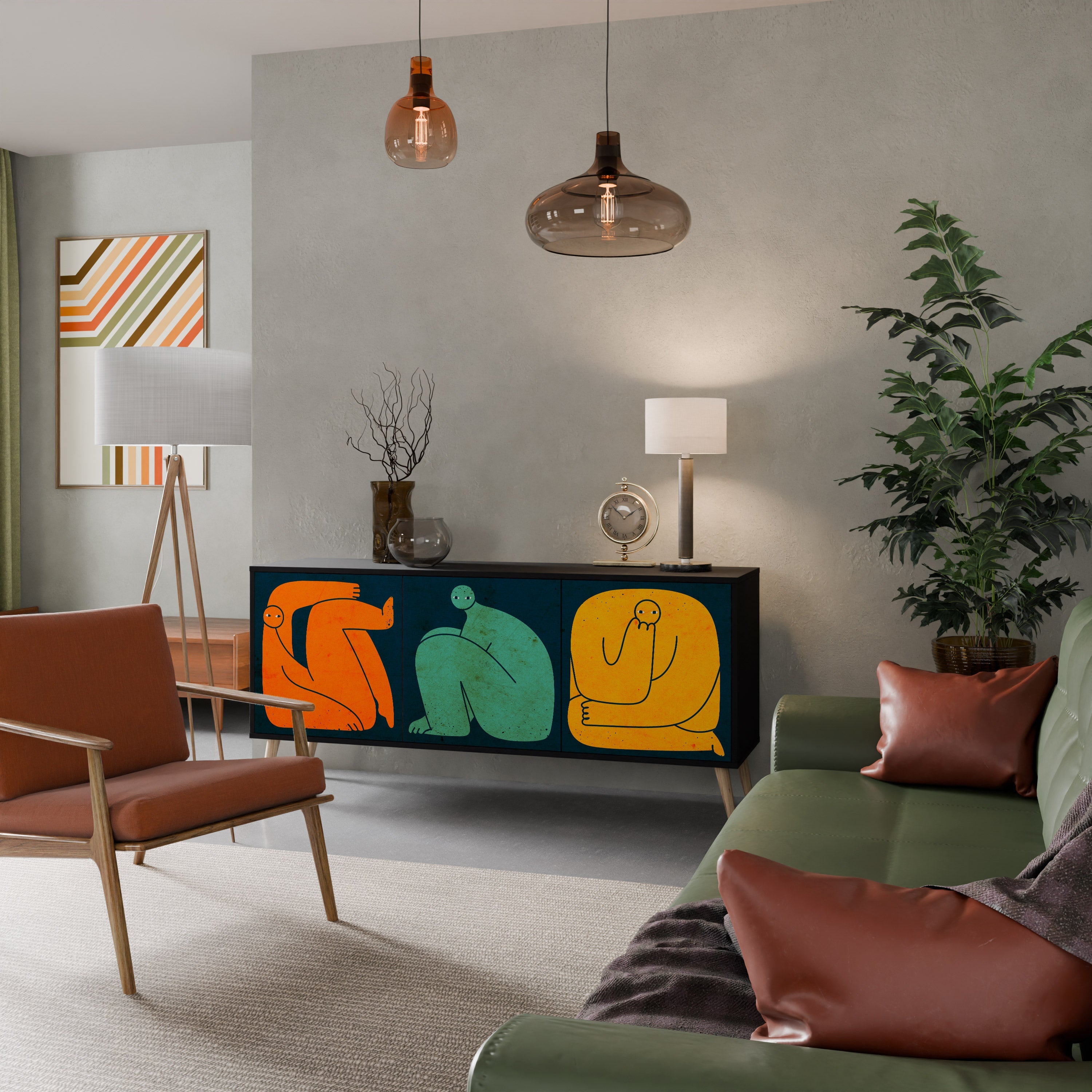 Buffet 3 portes TOGETHER MAIS SÉPARÉMENT en finition noire