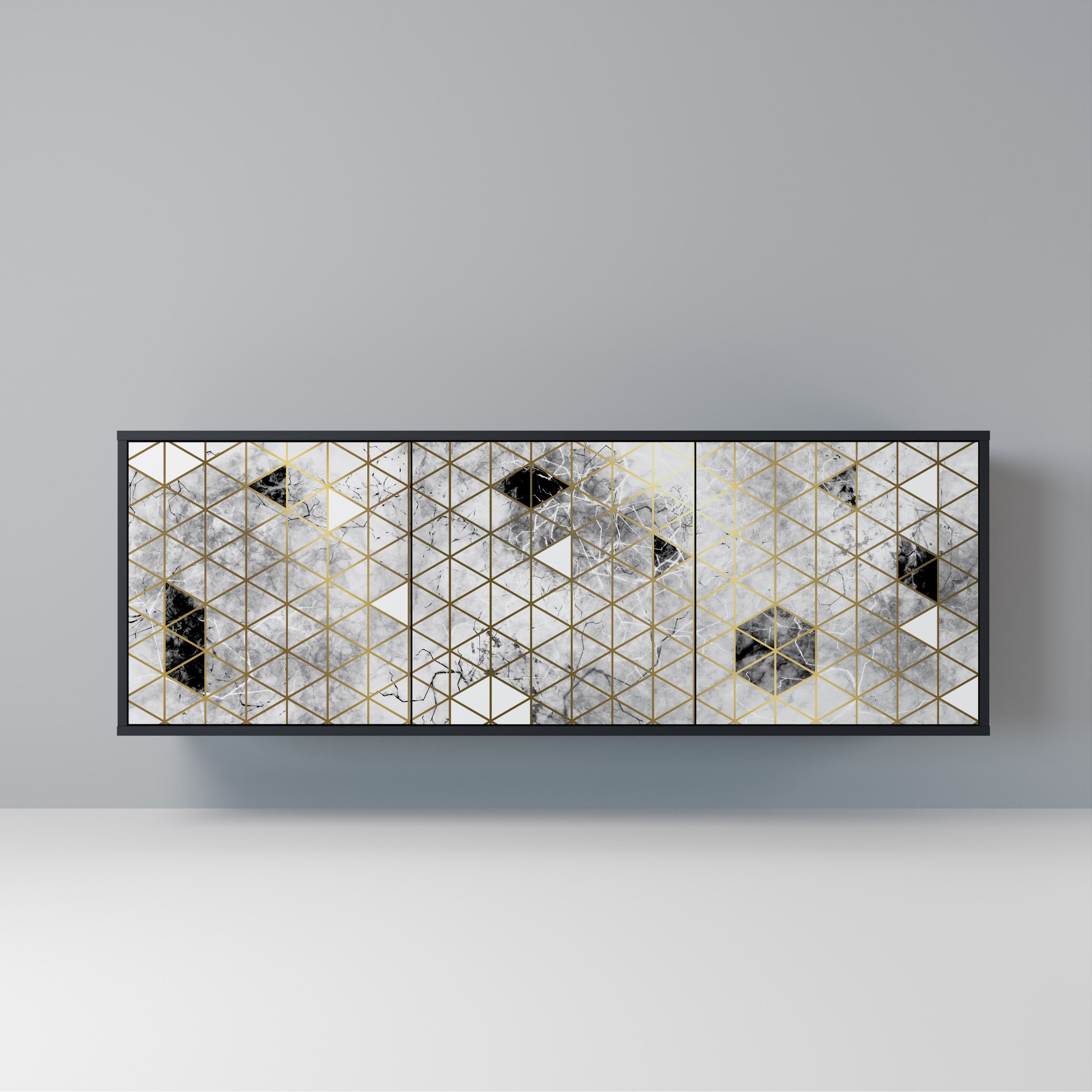 Buffet 3 portes ASHEN ARIA finition noire