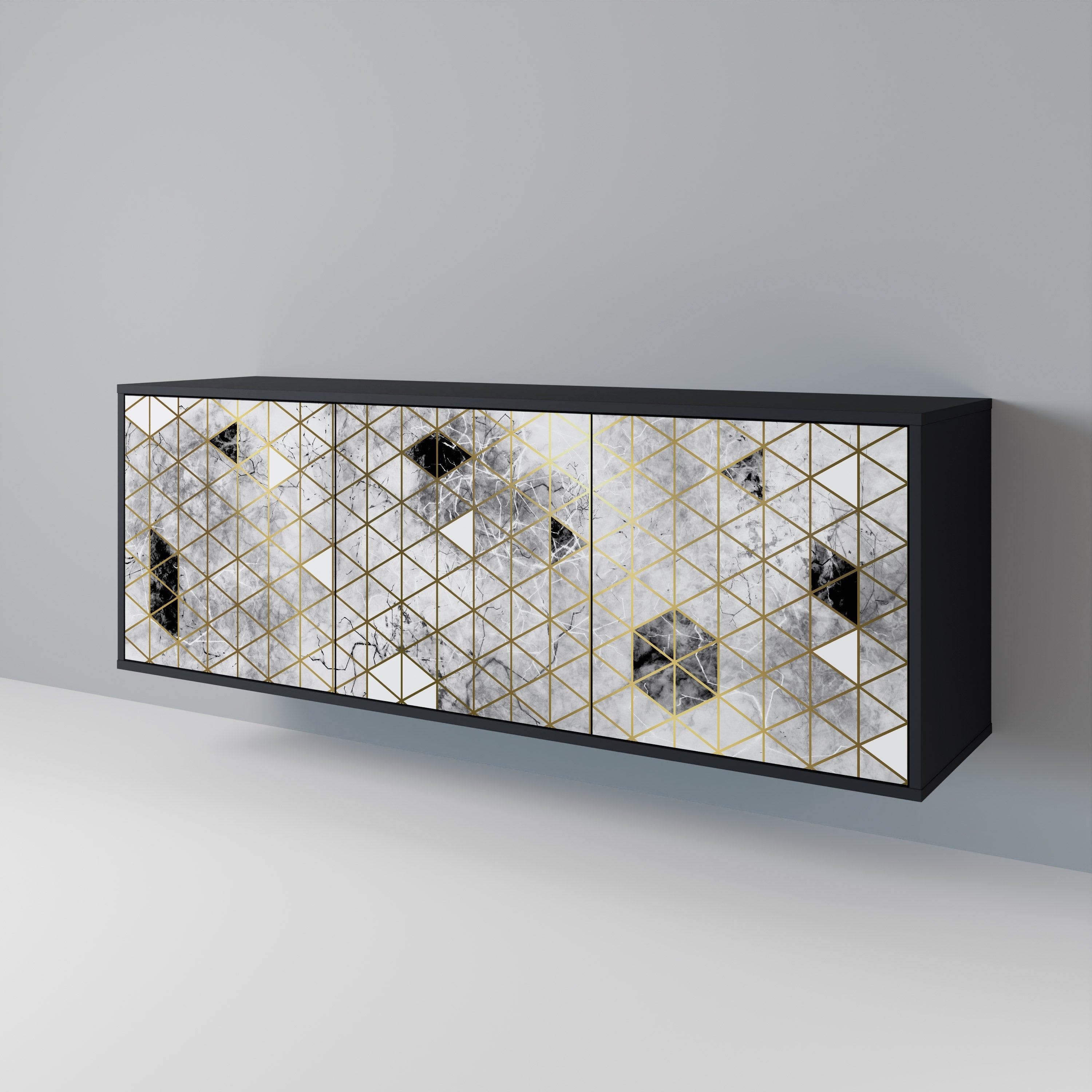 Buffet 3 portes ASHEN ARIA finition noire