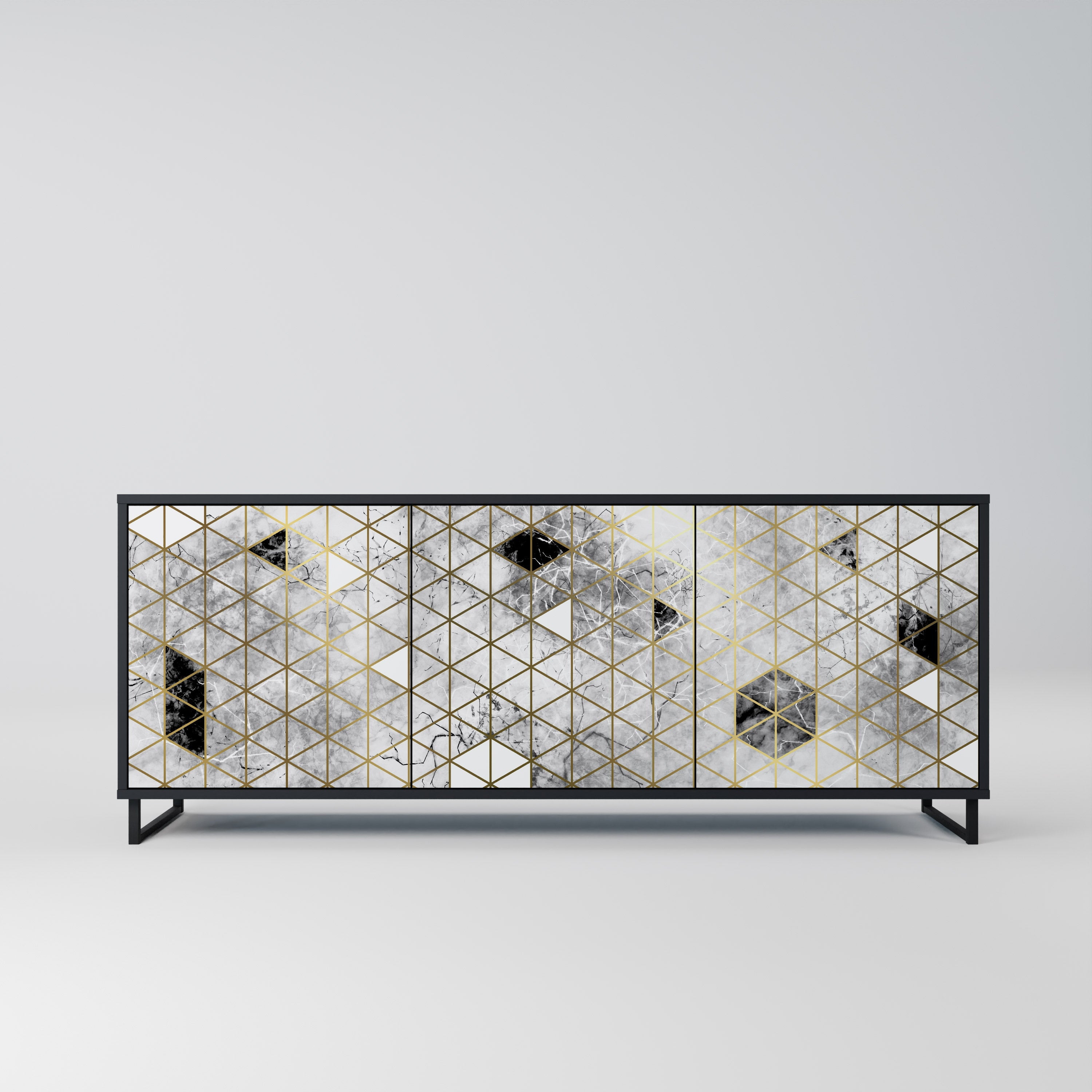 Buffet 3 portes ASHEN ARIA finition noire