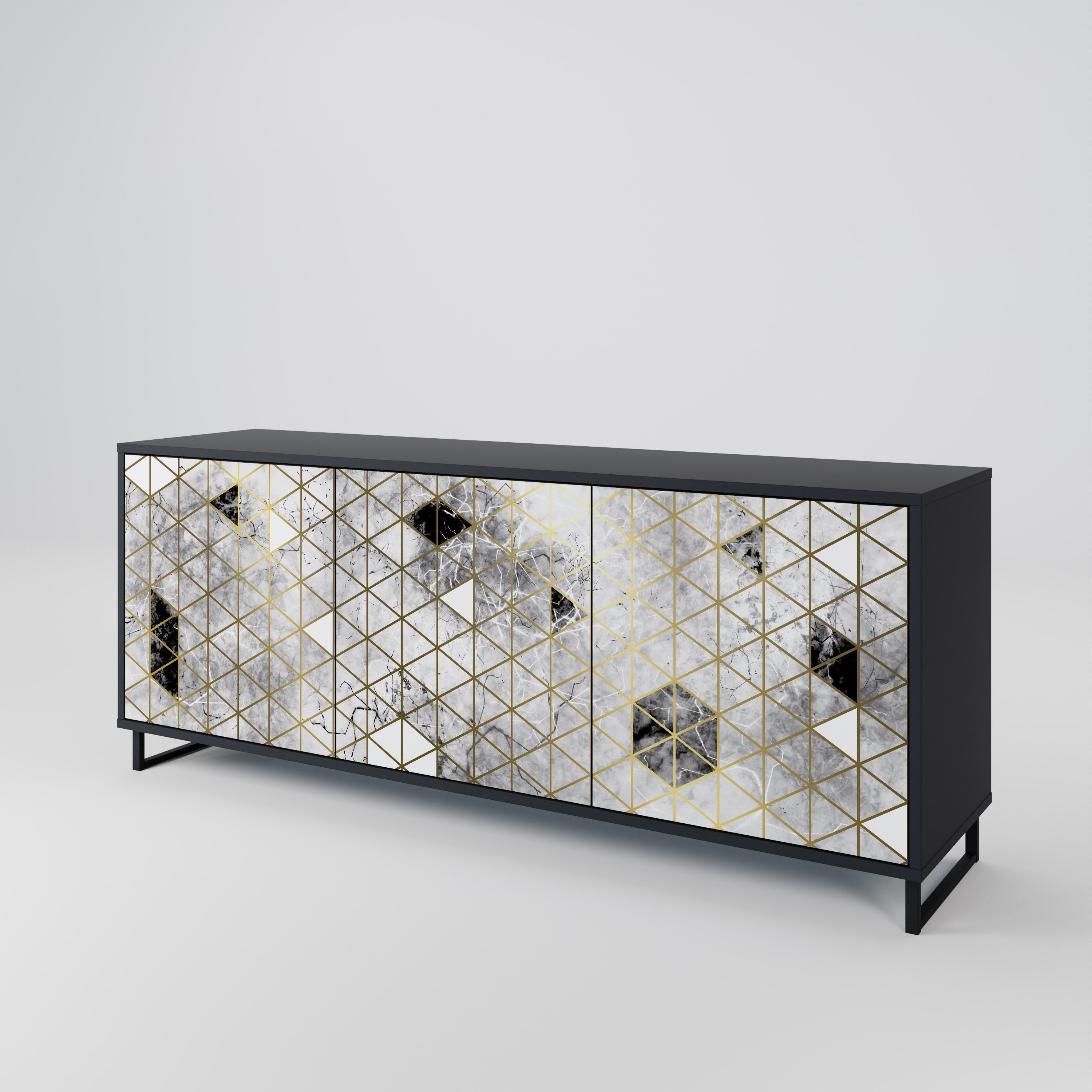 Buffet 3 portes ASHEN ARIA finition noire