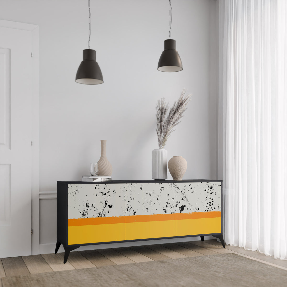 DYED BY ORANGE 3-Door Sideboard