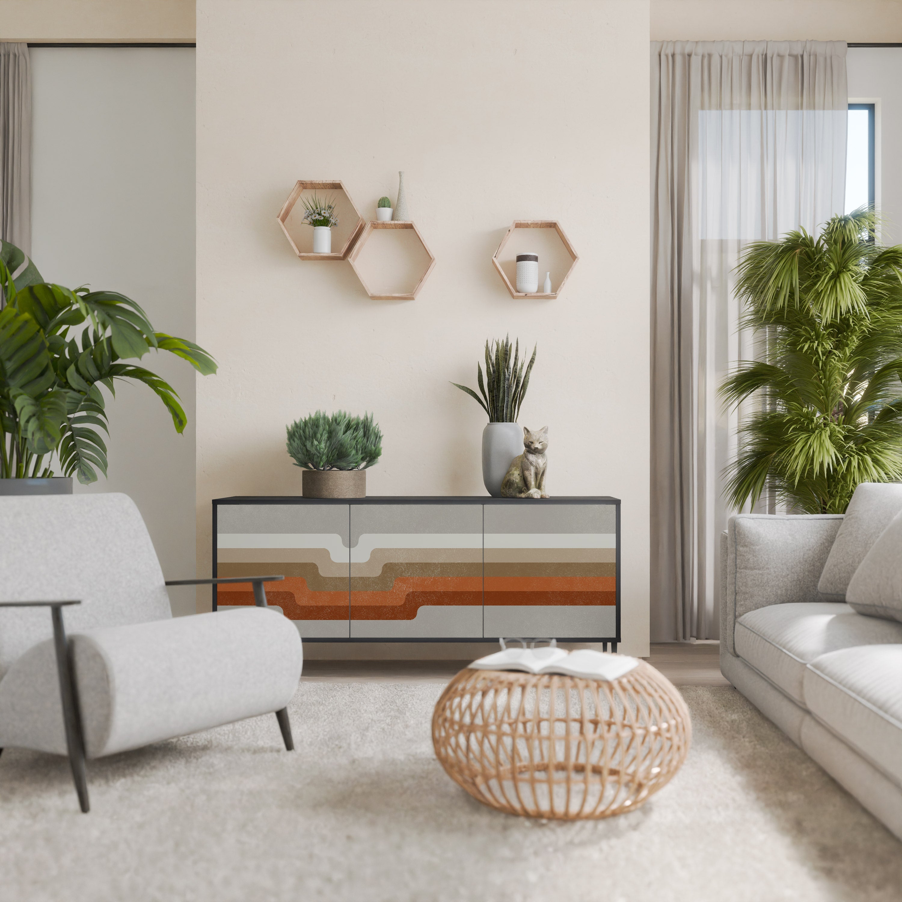 Buffet 3 portes PECULIAR TRAIL finition noire