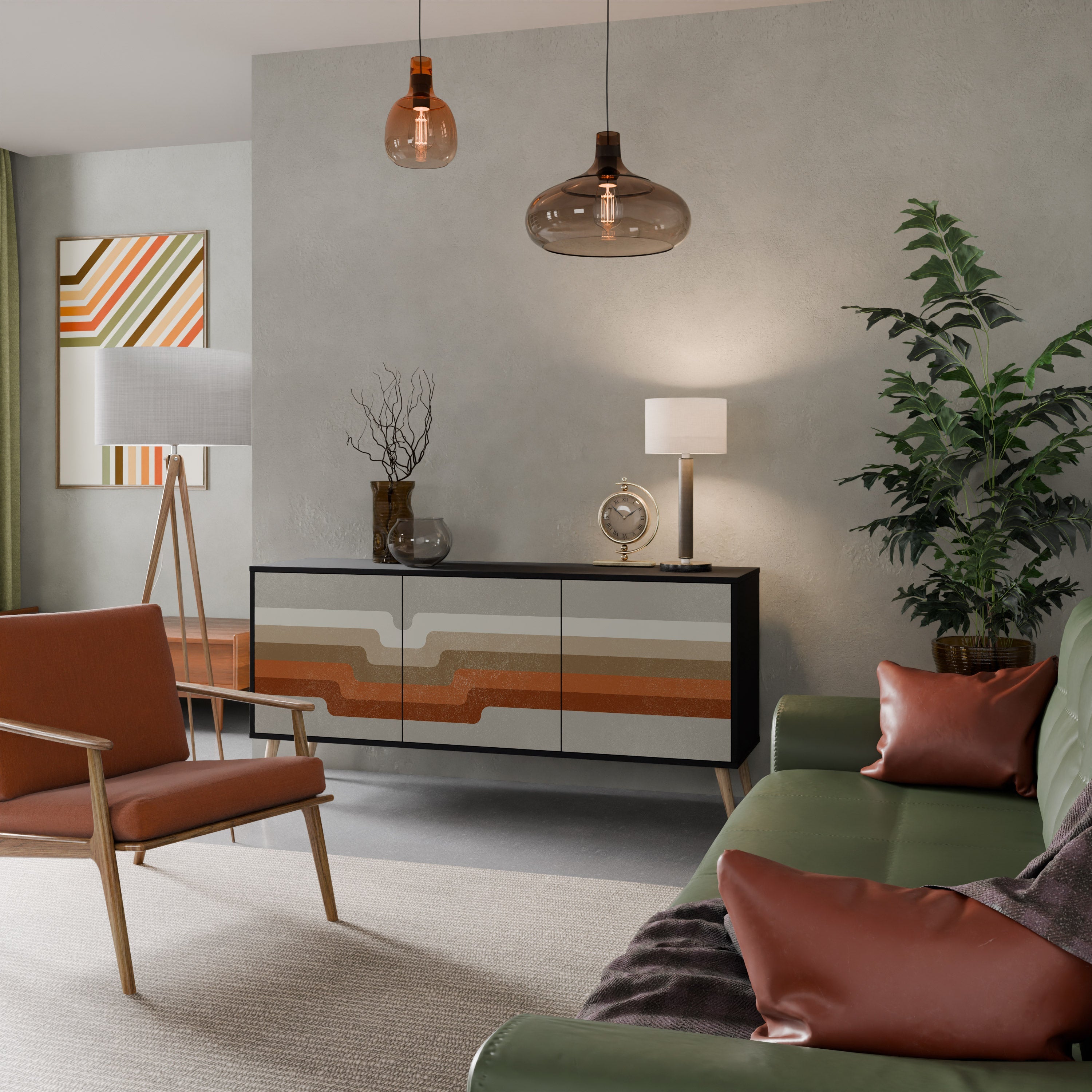 Buffet 3 portes PECULIAR TRAIL finition noire