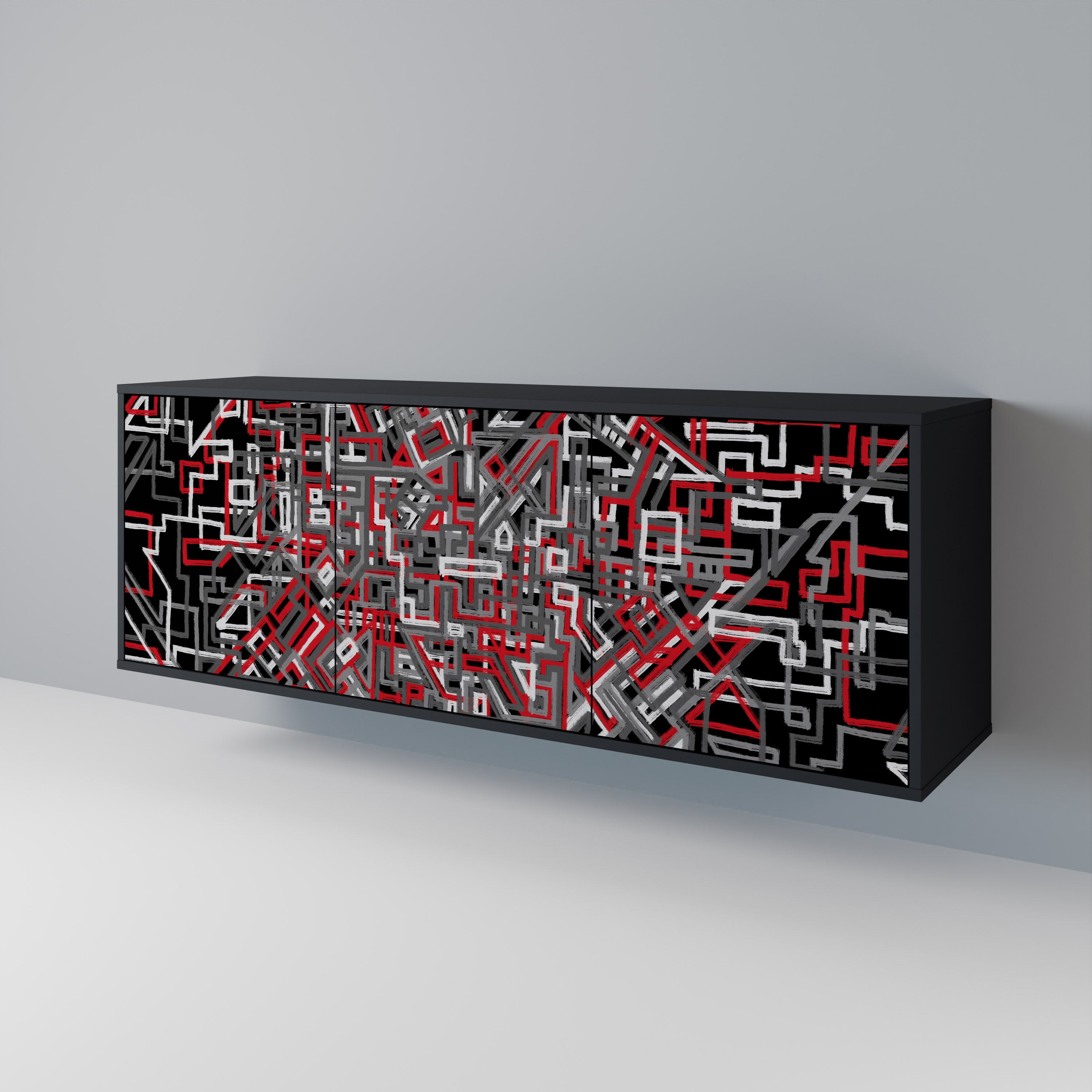 BROKEN LINES 3-Door Sideboard