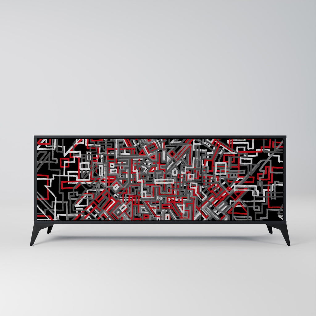 Buffet 3 portes BROKEN LINES finition noire