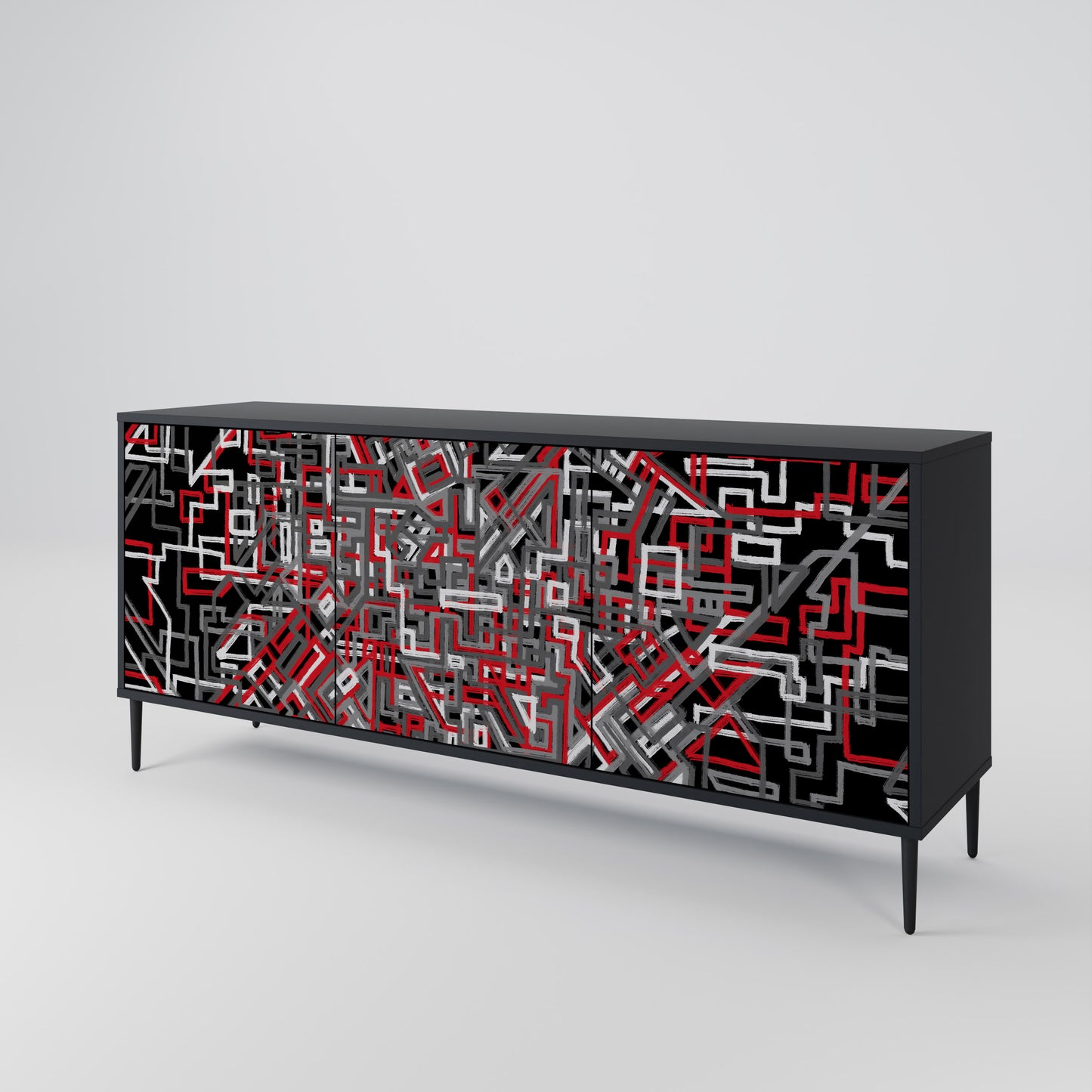 BROKEN LINES 3-Door Sideboard