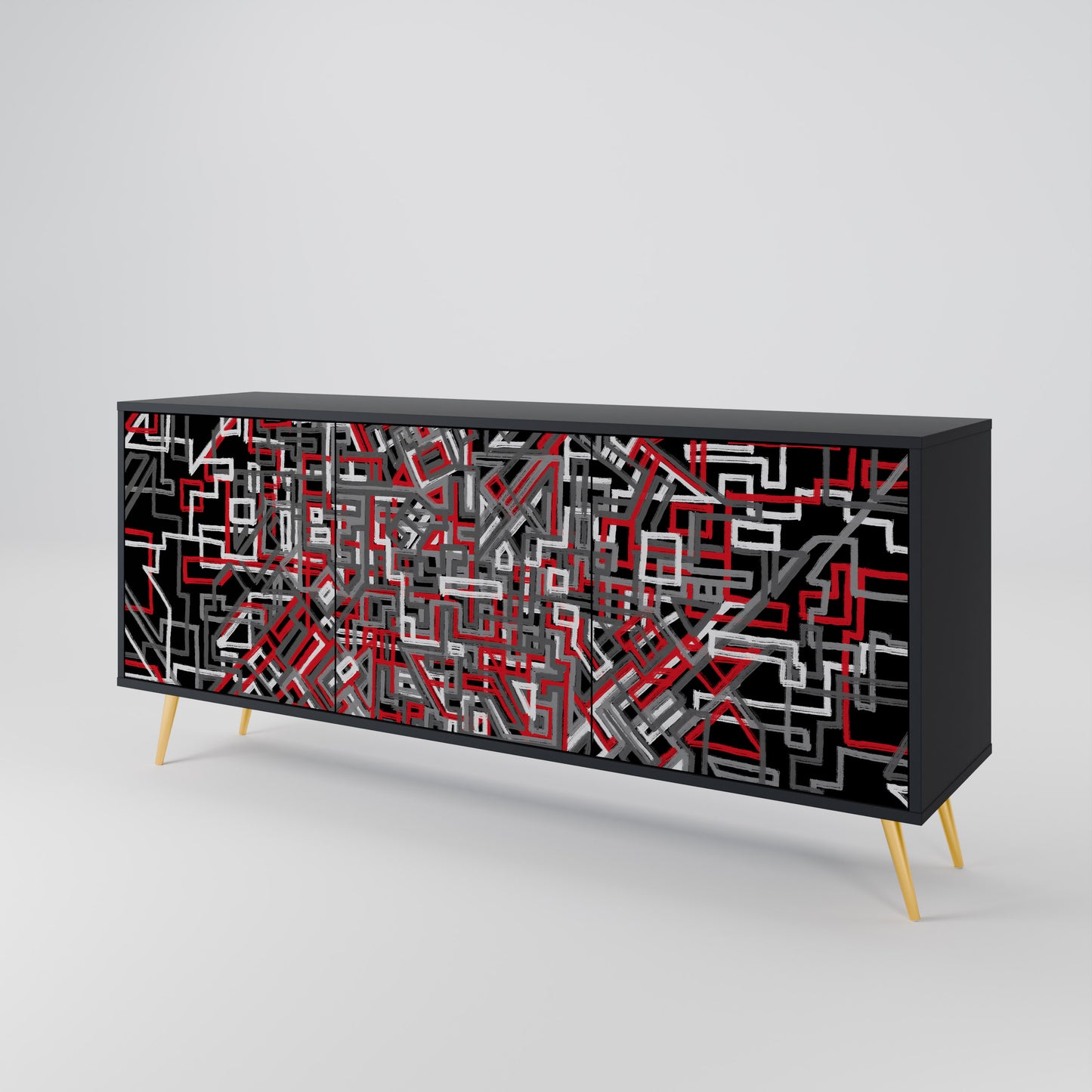 BROKEN LINES 3-Door Sideboard