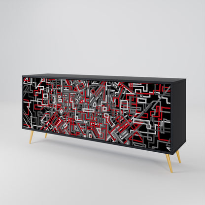BROKEN LINES 3-Door Sideboard