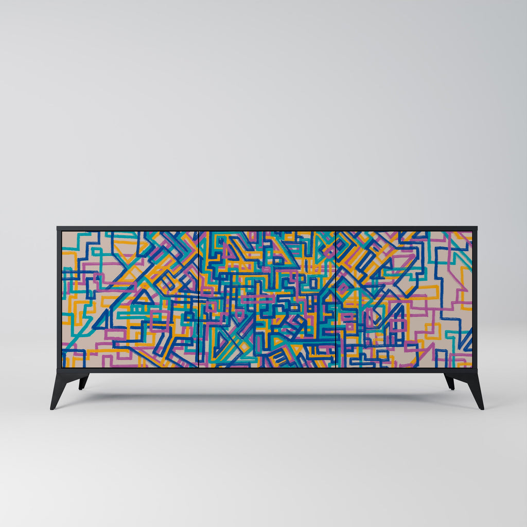 Buffet 3 portes MEMORIES MAP en finition noire