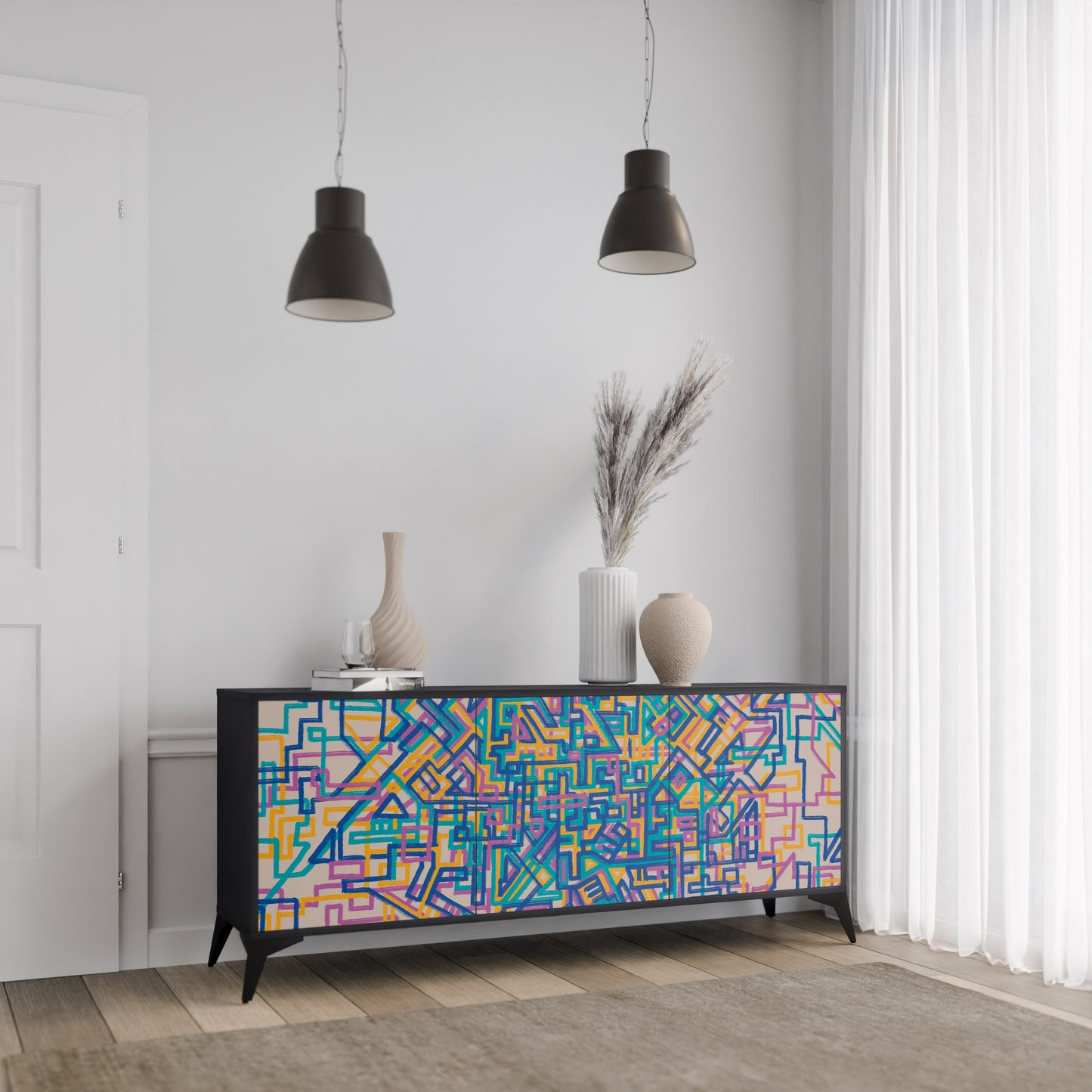 MEMORIES MAP 3-Door Sideboard
