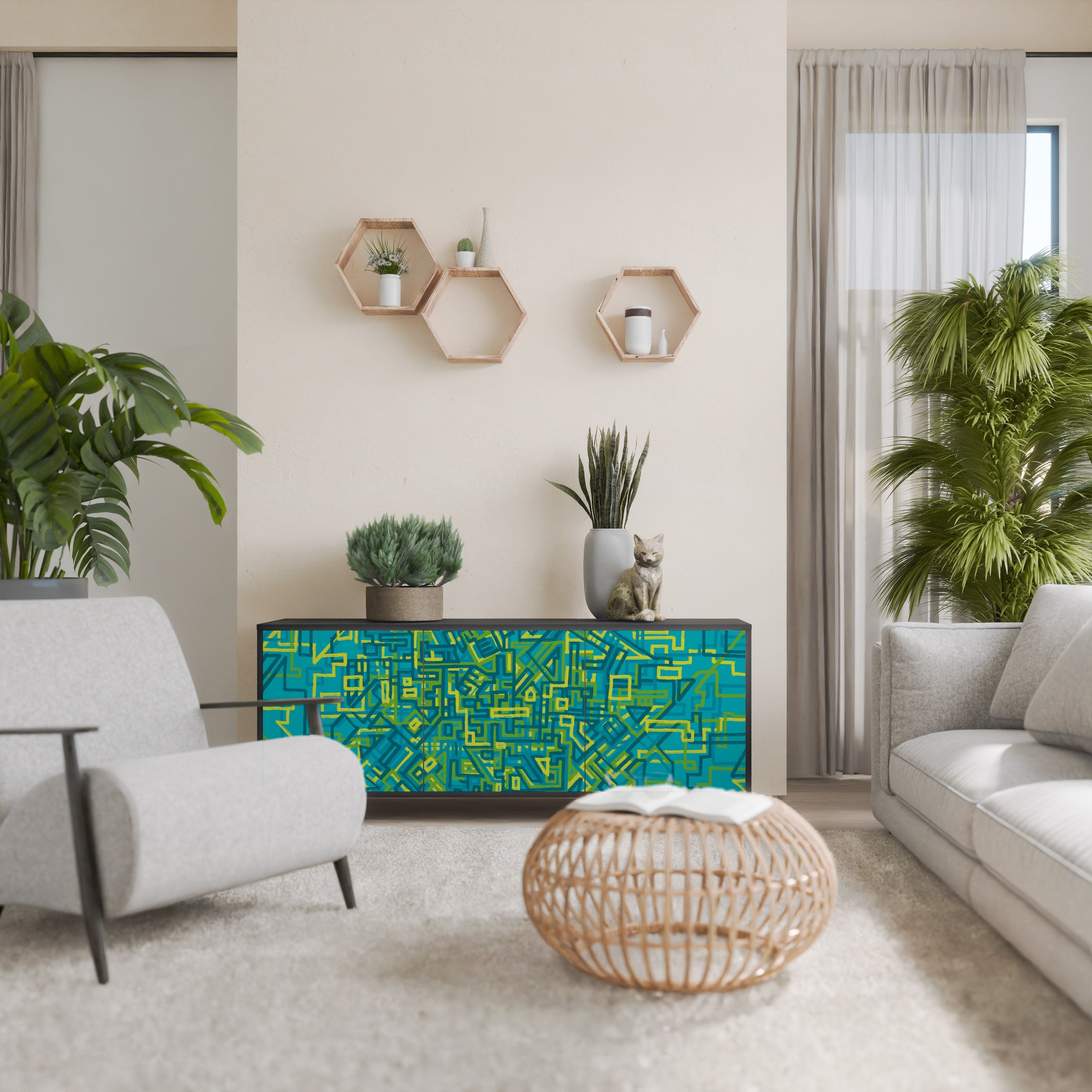 Buffet 3 portes NOSTALGIC MEMORIES en finition noire