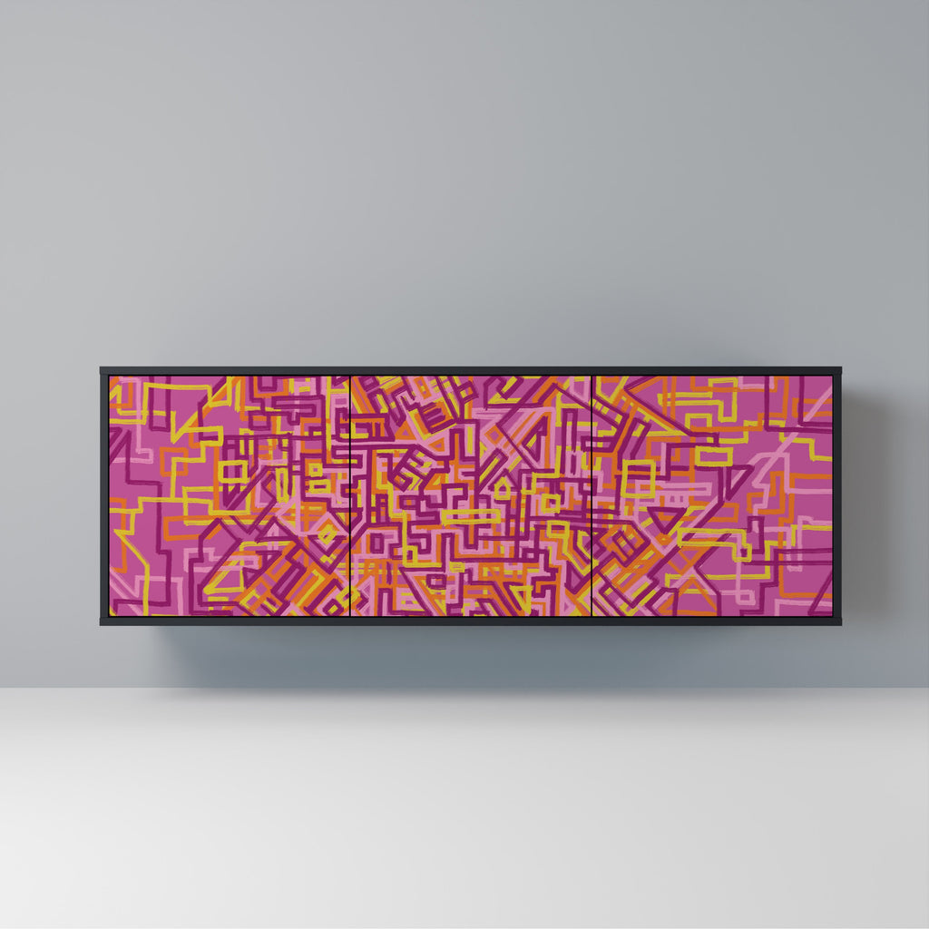 Buffet 3 portes LOVELY MEMORIES en finition noire