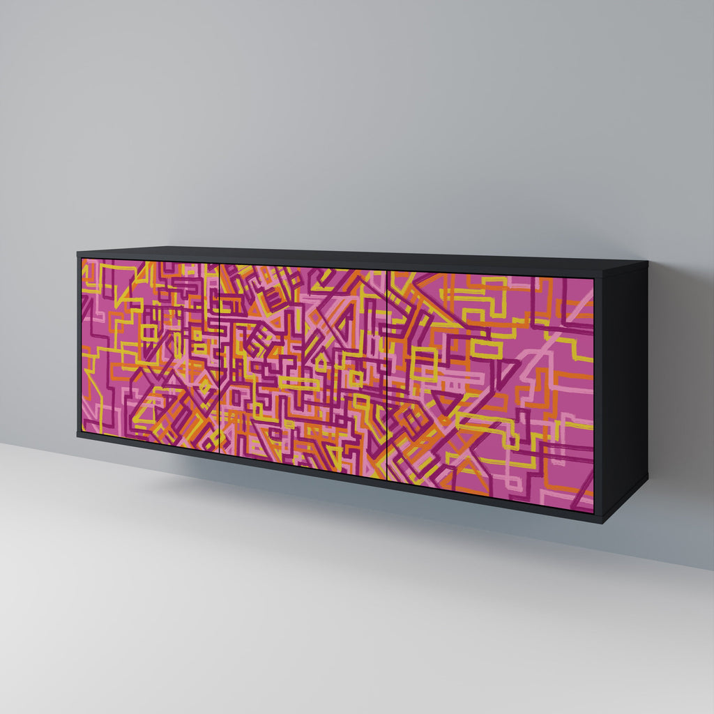 Buffet 3 portes LOVELY MEMORIES en finition noire