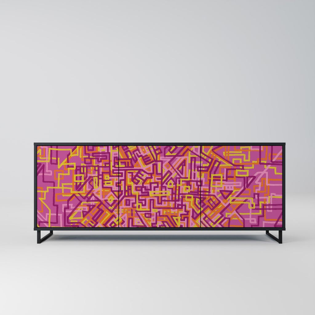 Buffet 3 portes LOVELY MEMORIES en finition noire