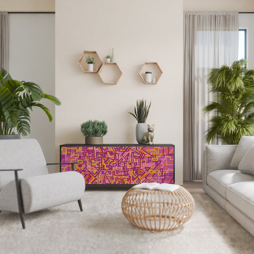 Buffet 3 portes LOVELY MEMORIES en finition noire