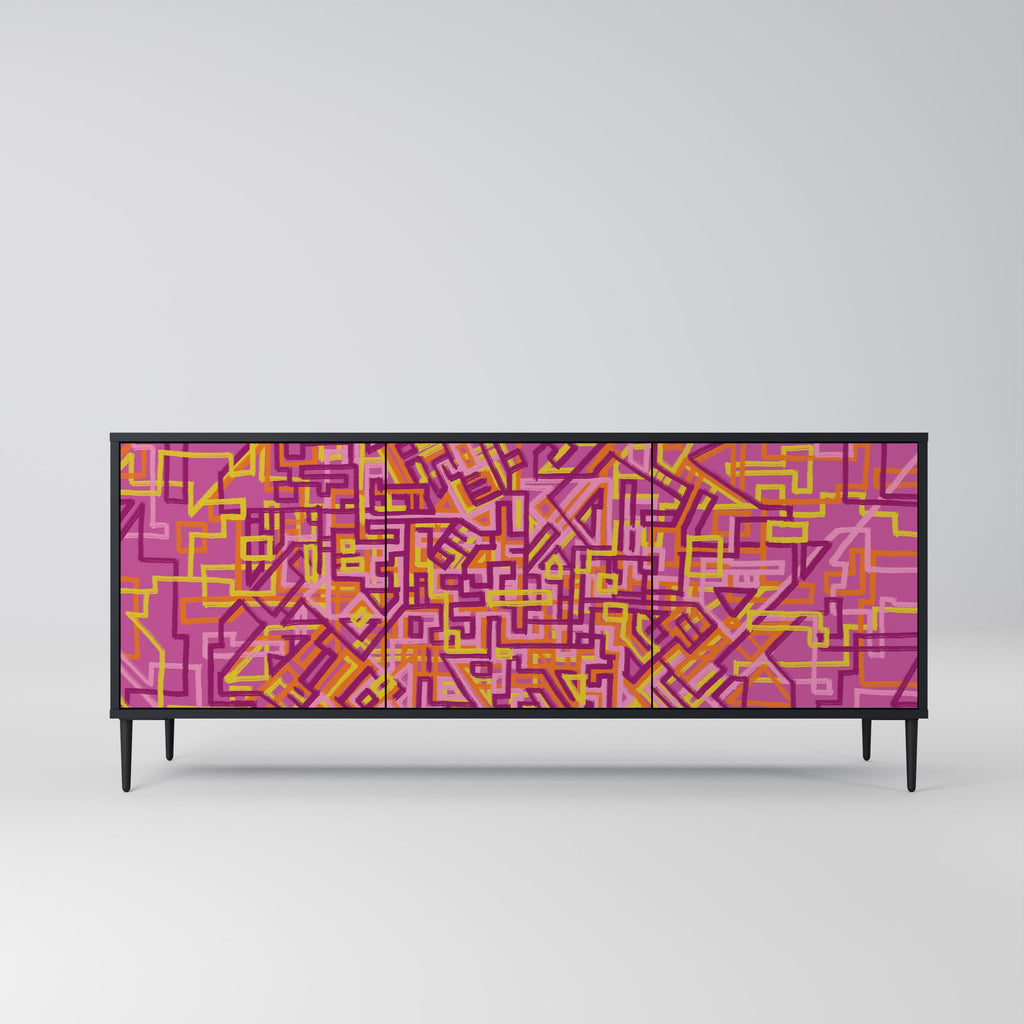 Buffet 3 portes LOVELY MEMORIES en finition noire