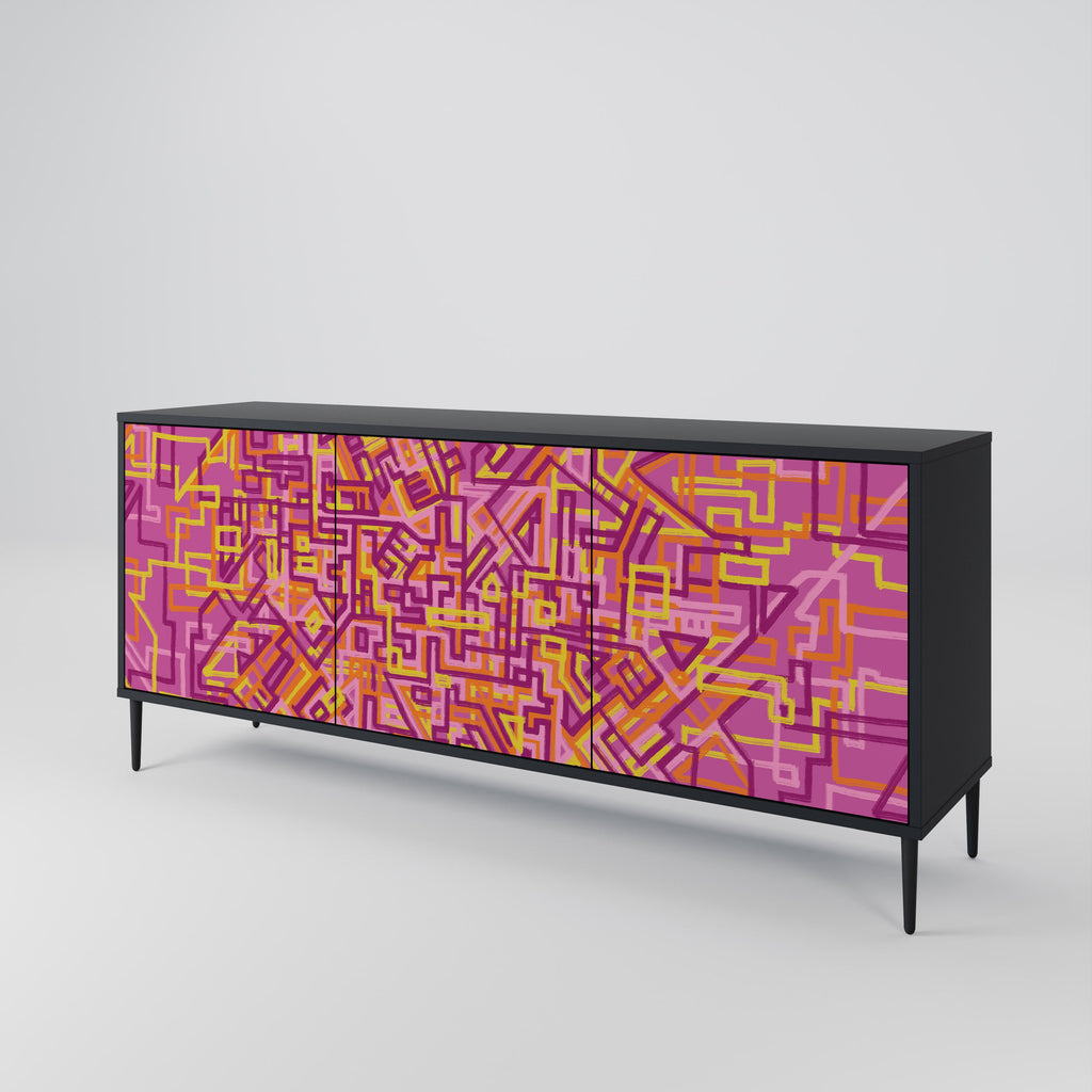 Buffet 3 portes LOVELY MEMORIES en finition noire