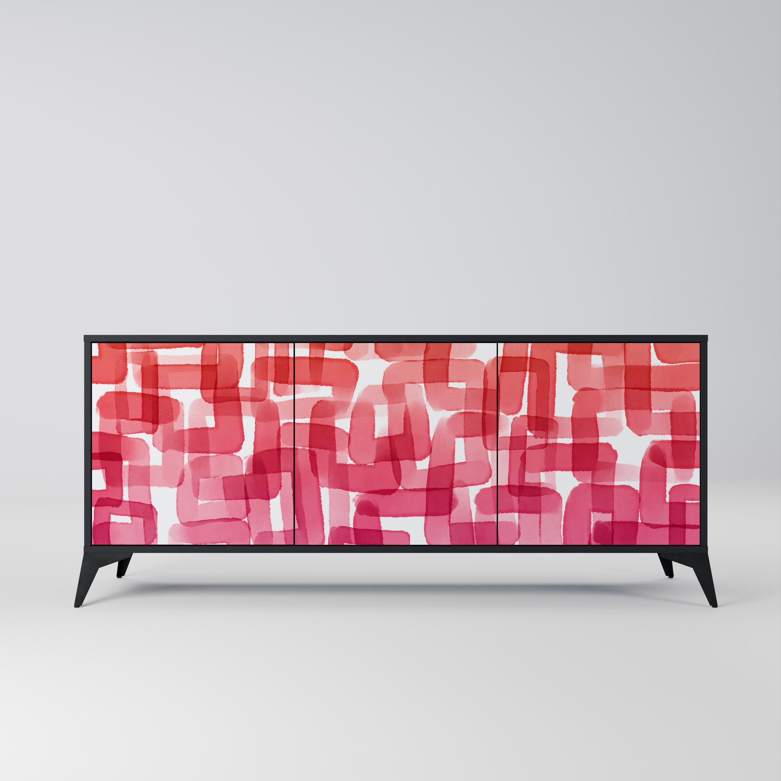 Buffet 3 portes KALEIDOSCOPIC CUBISM en finition noire