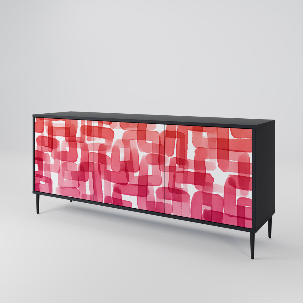 Buffet 3 portes KALEIDOSCOPIC CUBISM en finition noire