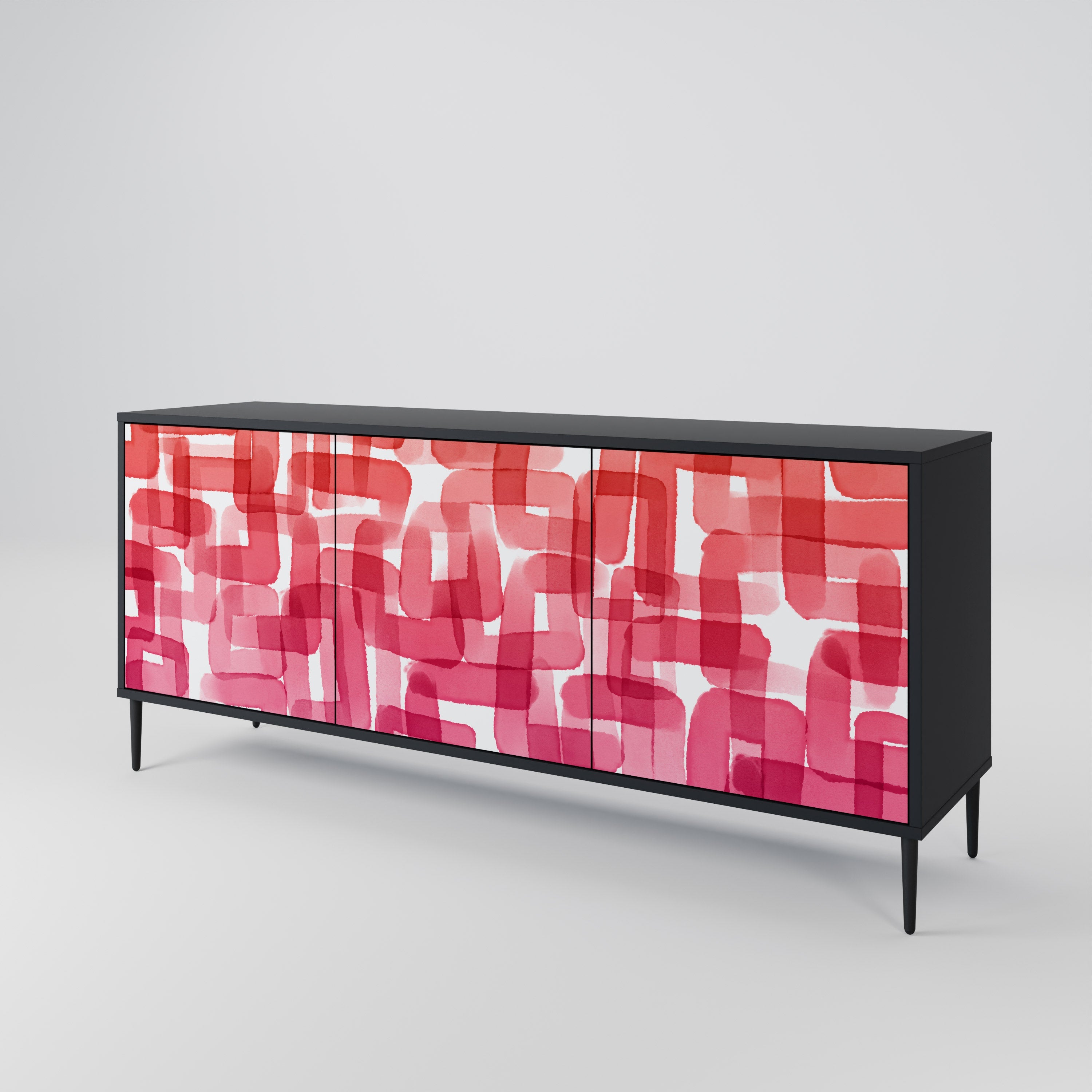Buffet 3 portes KALEIDOSCOPIC CUBISM en finition noire