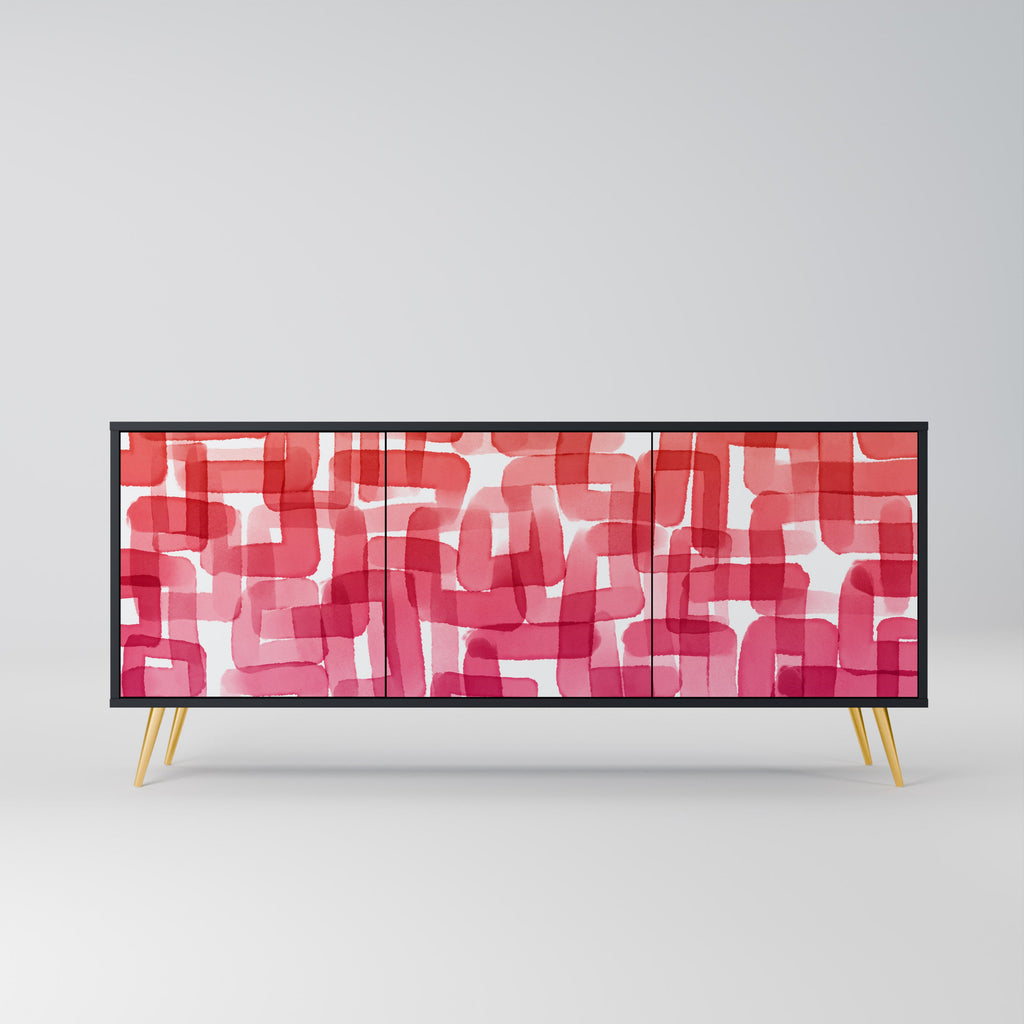 Buffet 3 portes KALEIDOSCOPIC CUBISM en finition noire