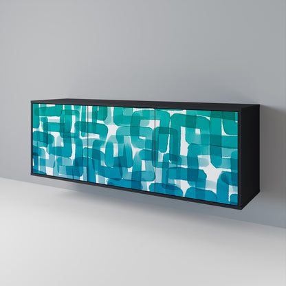 TURQUOISE RECTANGLES 3-Door Sideboard