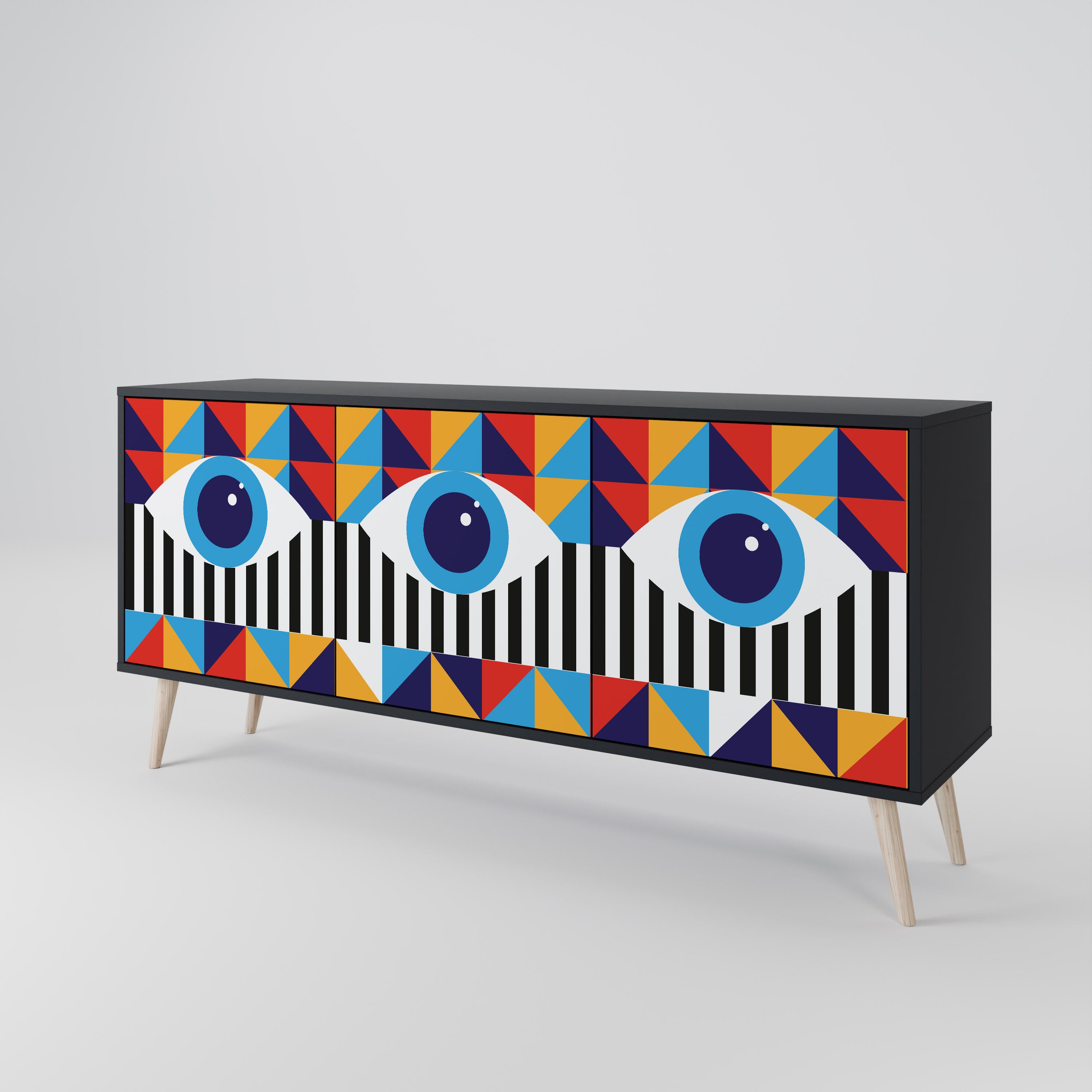 ABSTRACTION AND GEOMETRY 3-Door Sideboard