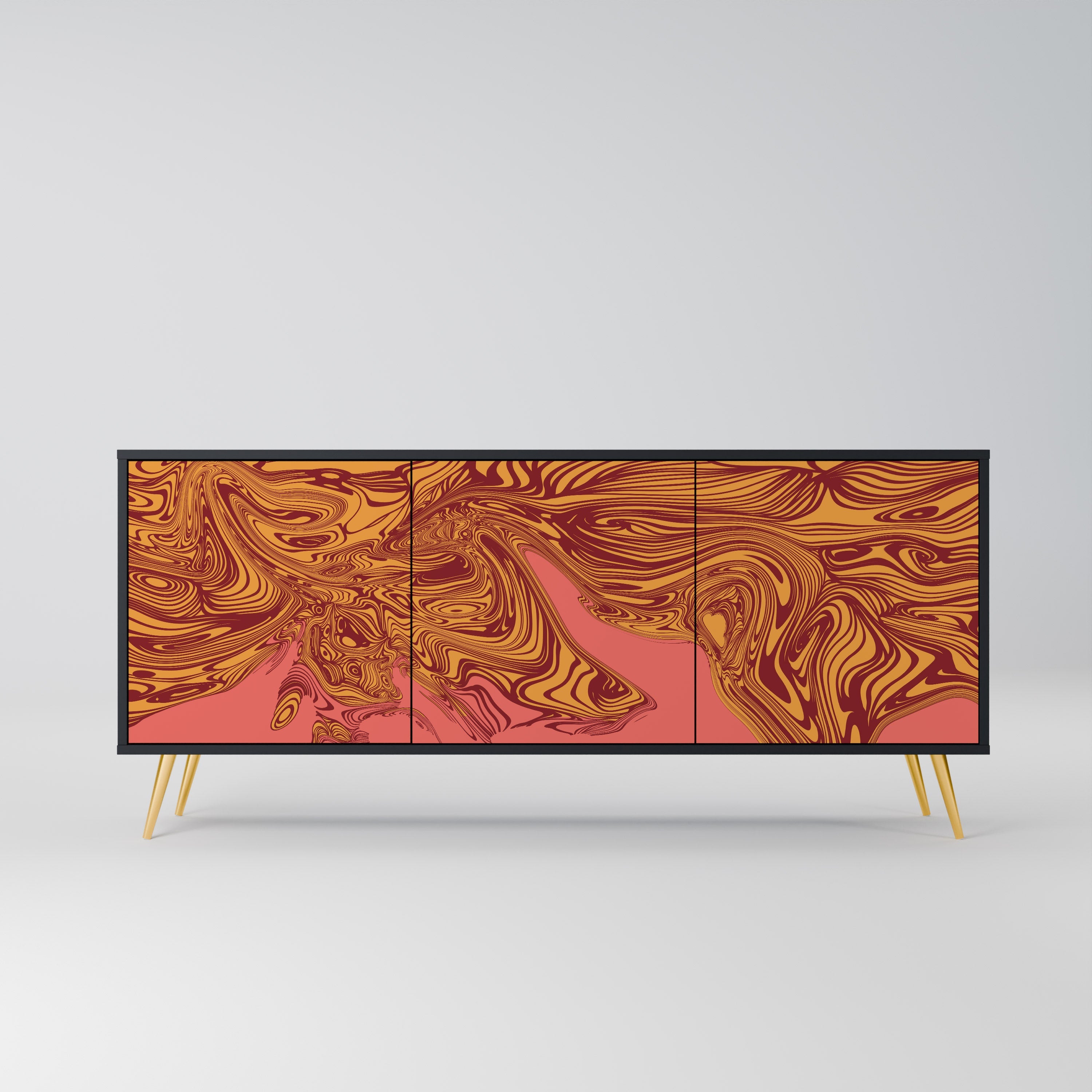 Buffet 3 portes FLOATING THOUGHTS en finition noire