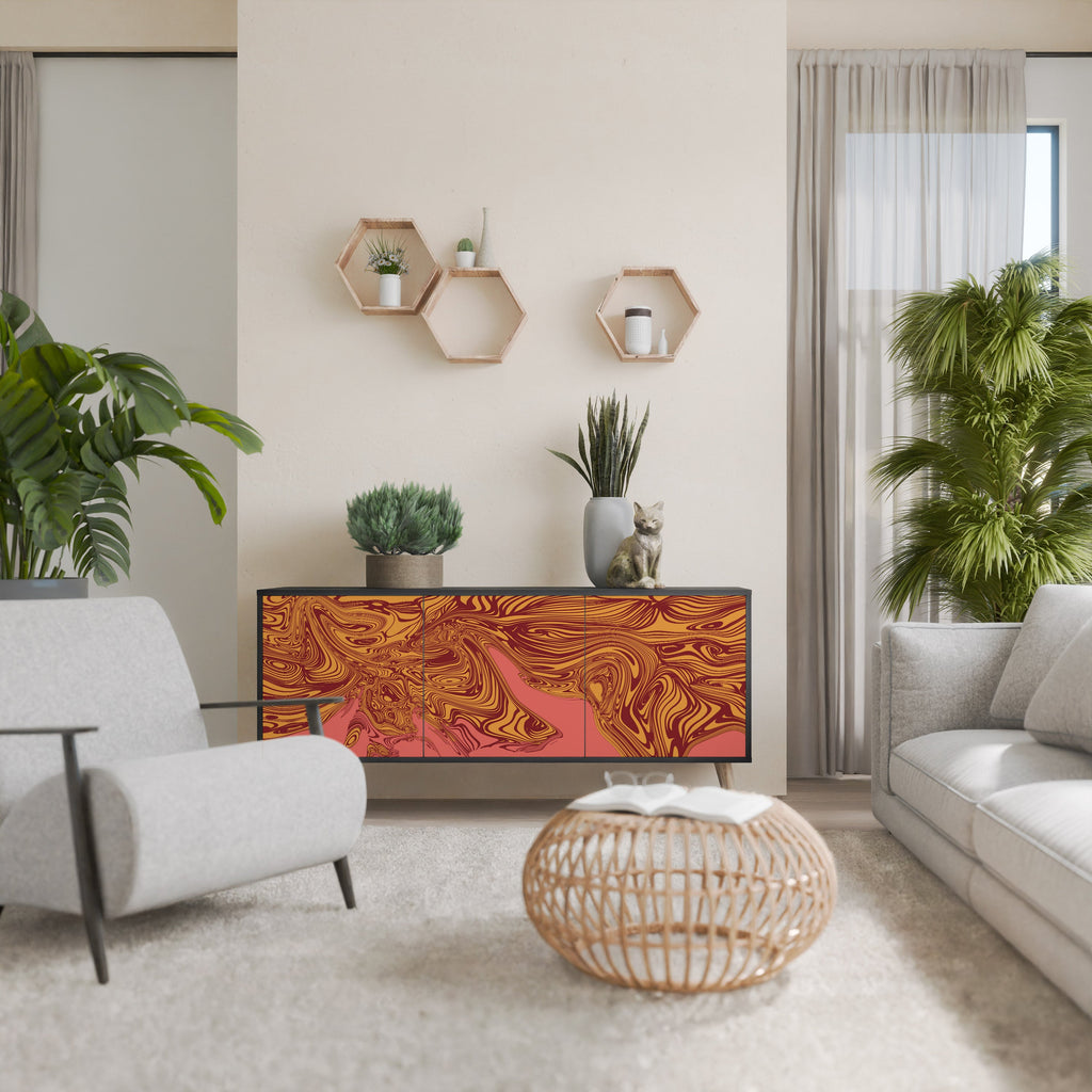 Buffet 3 portes FLOATING THOUGHTS en finition noire