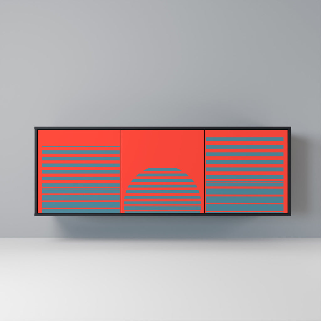 Buffet 3 portes RISING GEOMETRY STARS en finition noire