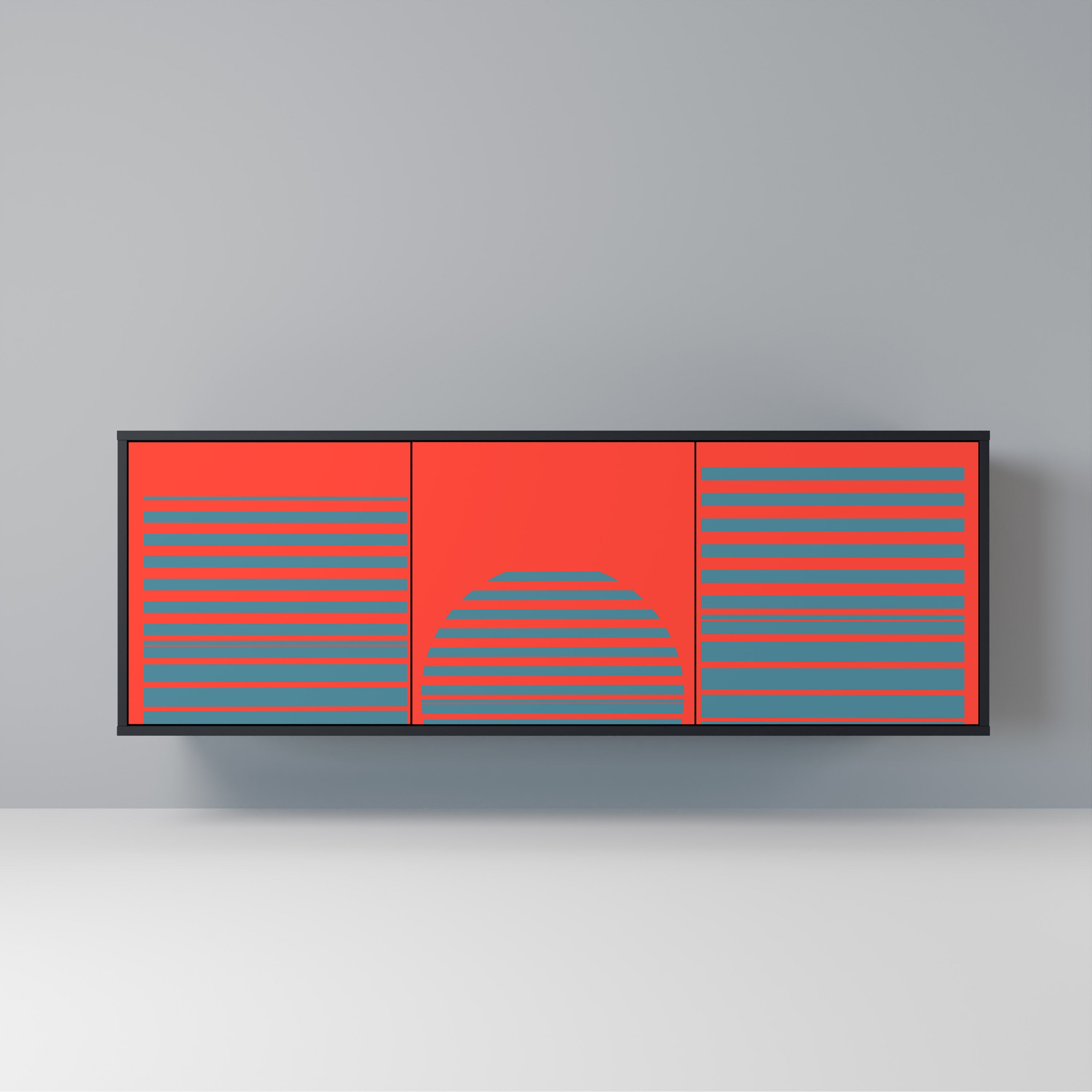 Buffet 3 portes RISING GEOMETRY STARS en finition noire