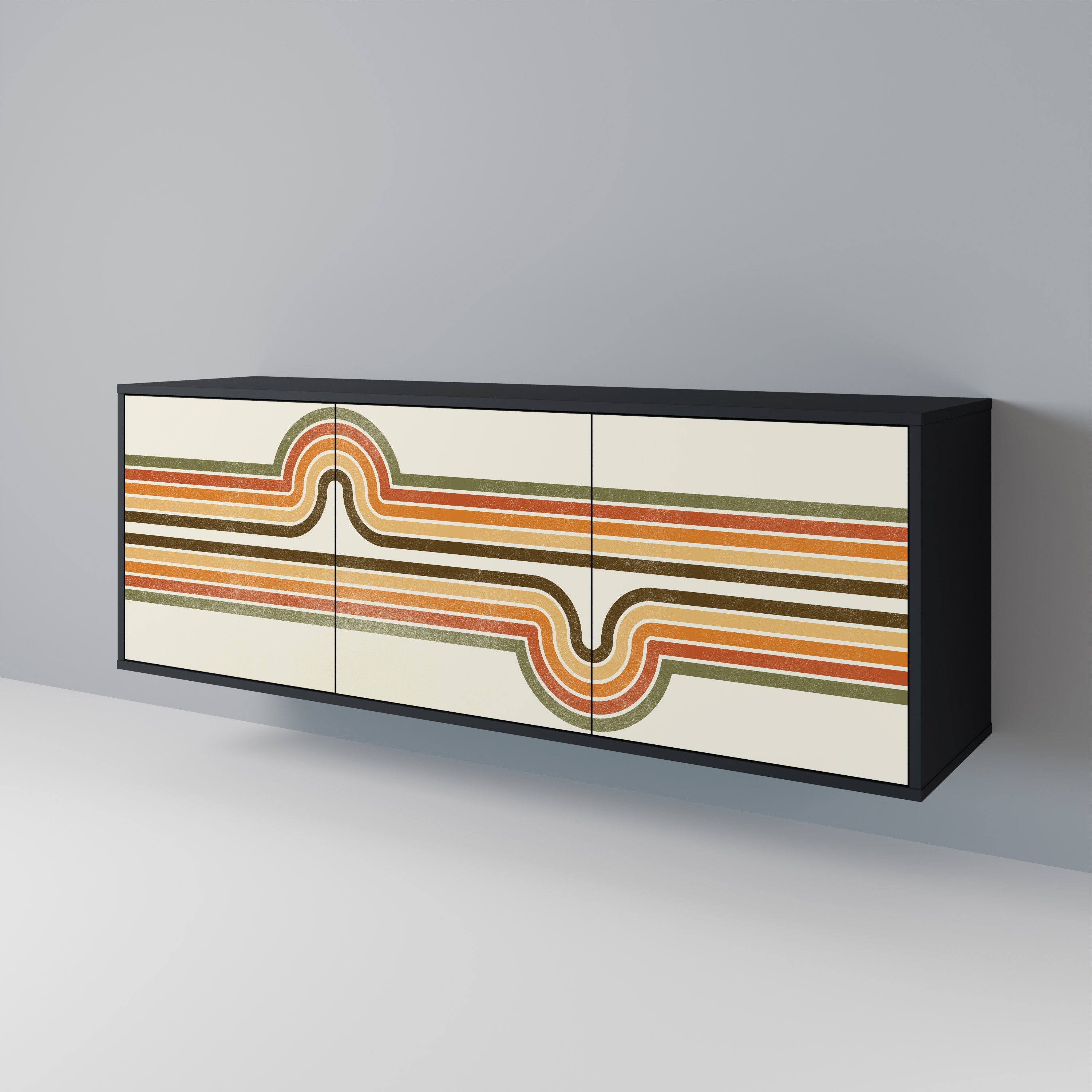 Buffet 3 portes STREAM EXCEPTIONNEL en finition noire