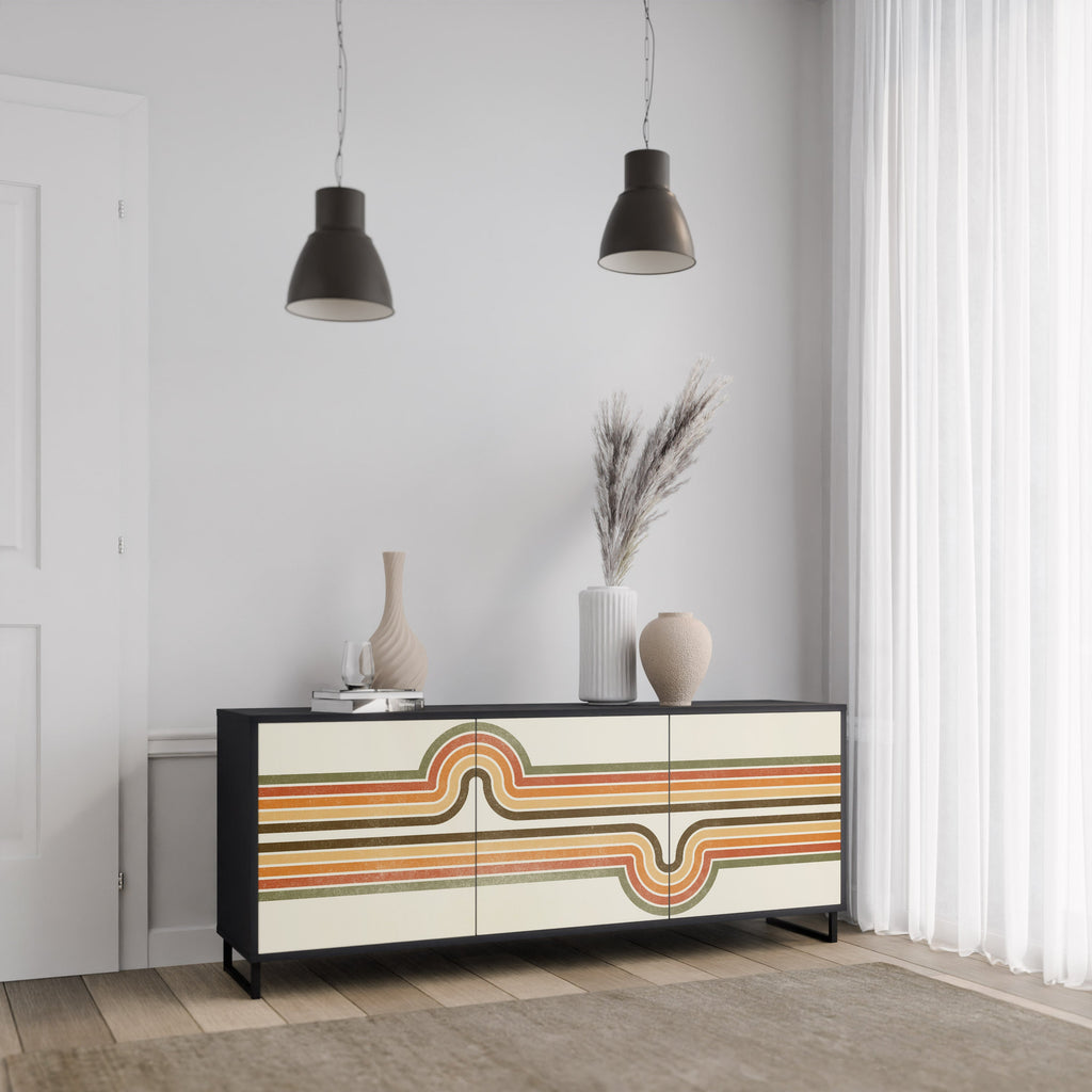 Buffet 3 portes STREAM EXCEPTIONNEL en finition noire