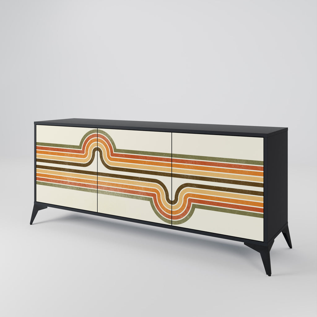 Buffet 3 portes STREAM EXCEPTIONNEL en finition noire