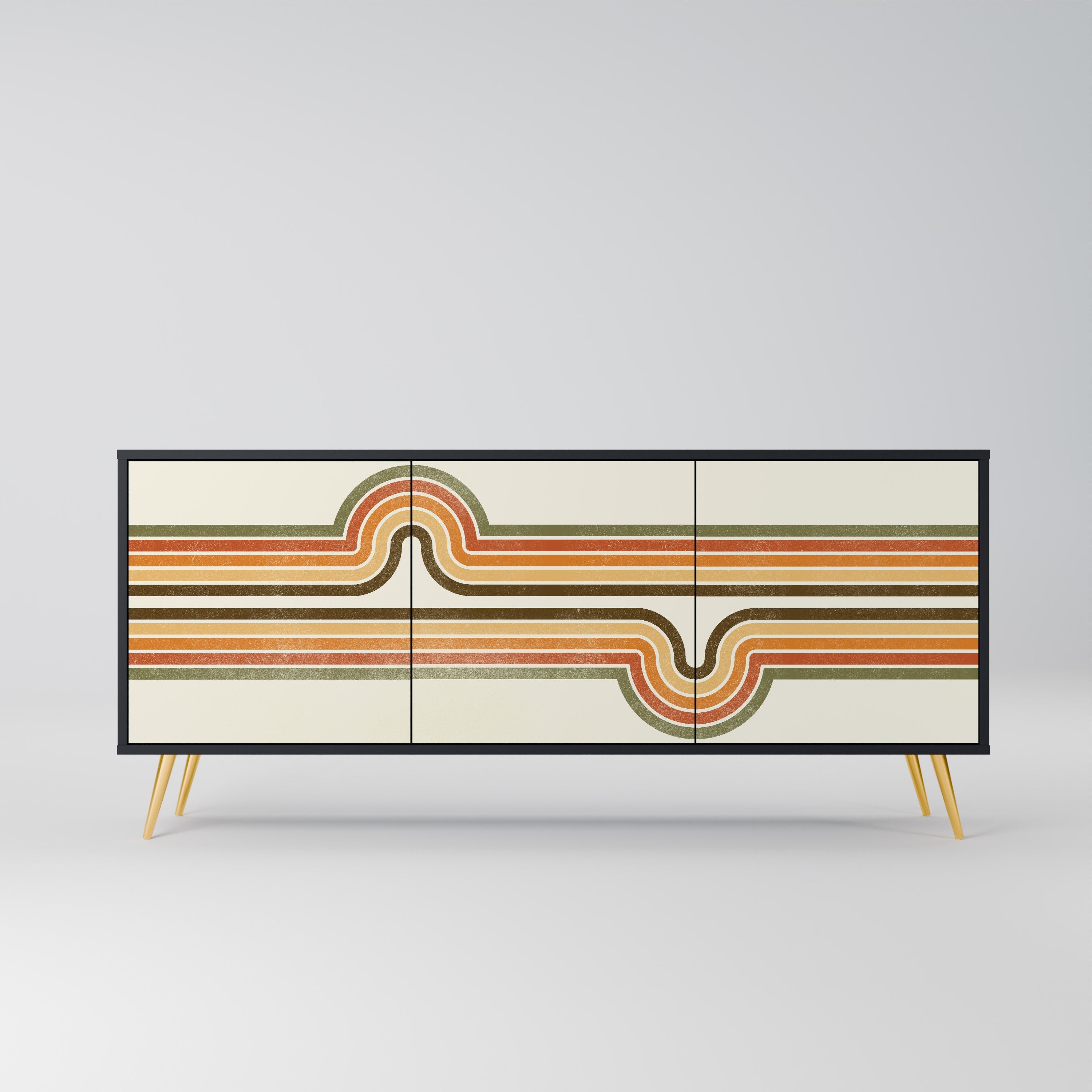 Buffet 3 portes STREAM EXCEPTIONNEL en finition noire