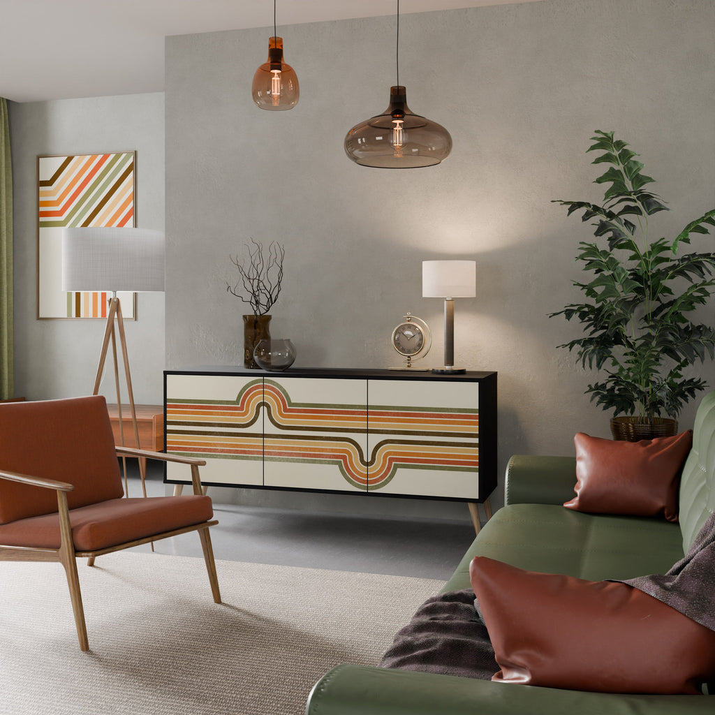 Buffet 3 portes STREAM EXCEPTIONNEL en finition noire