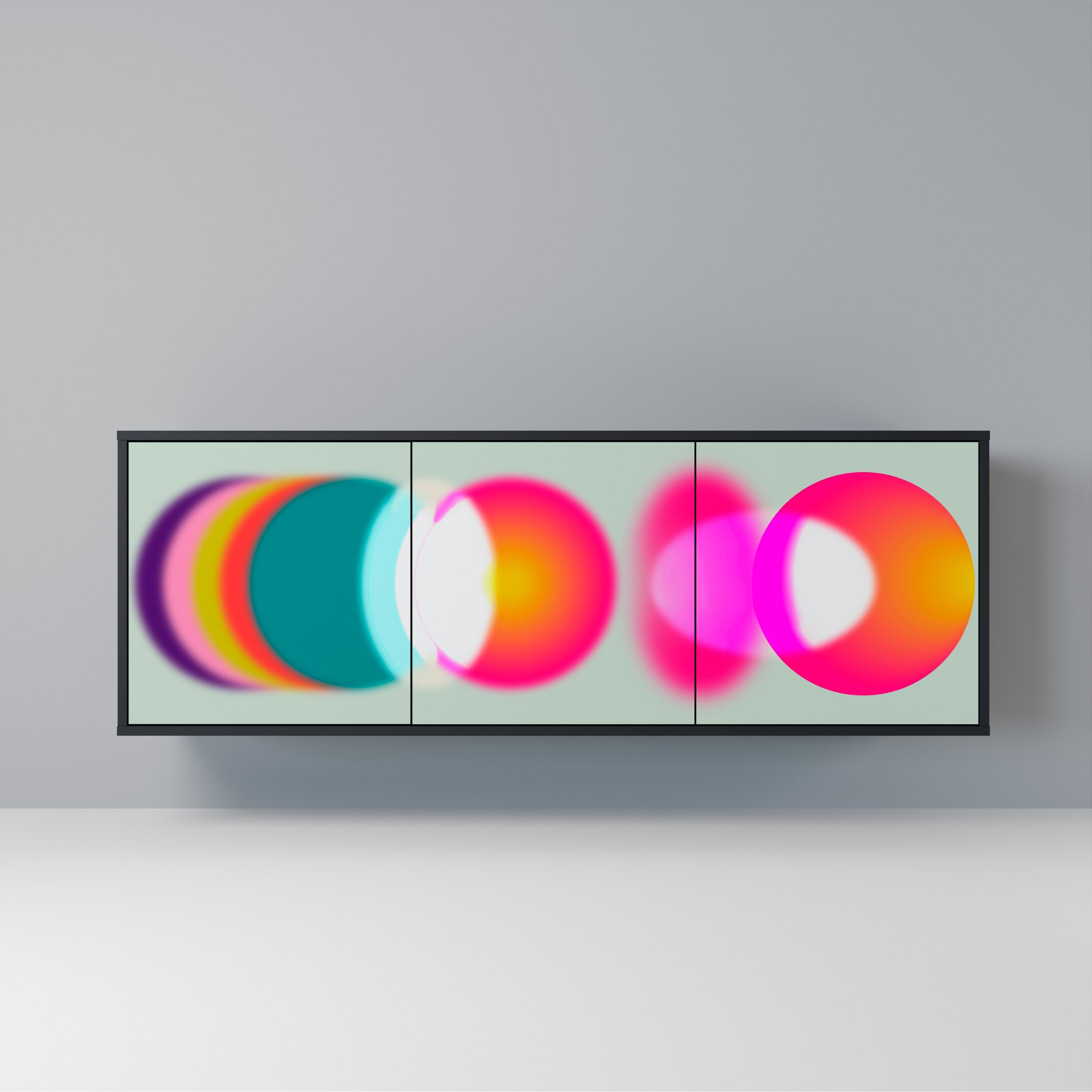 Buffet 3 portes SYMPHONY OF COLORS en finition noire