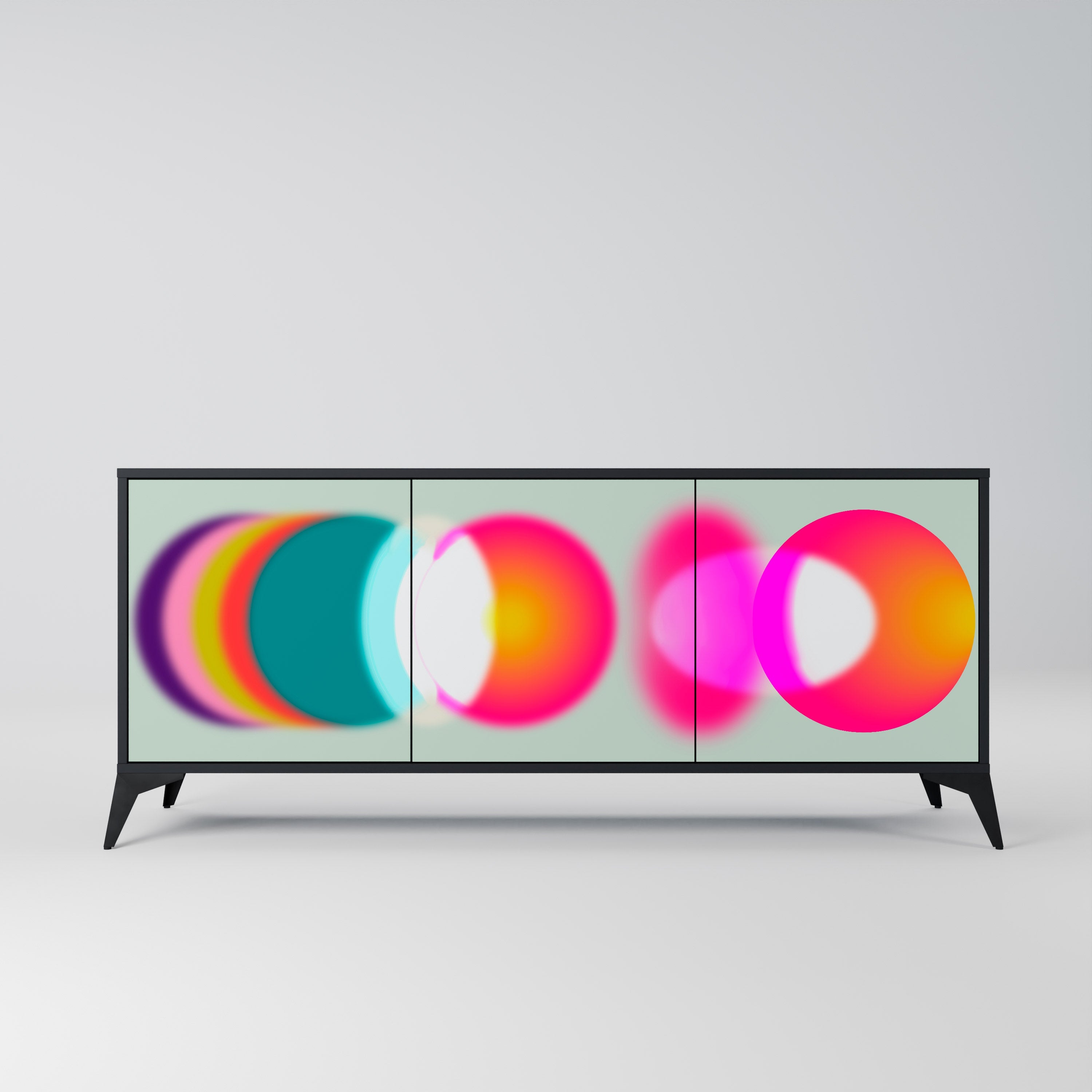 Buffet 3 portes SYMPHONY OF COLORS en finition noire