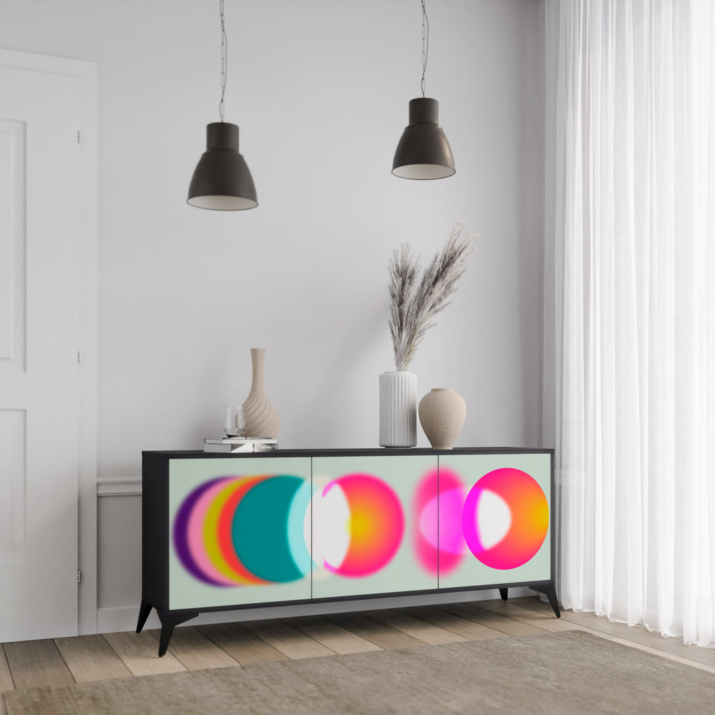 Buffet 3 portes SYMPHONY OF COLORS en finition noire