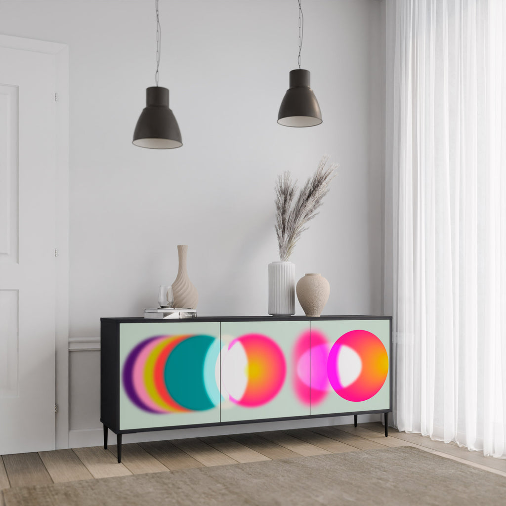 Buffet 3 portes SYMPHONY OF COLORS en finition noire