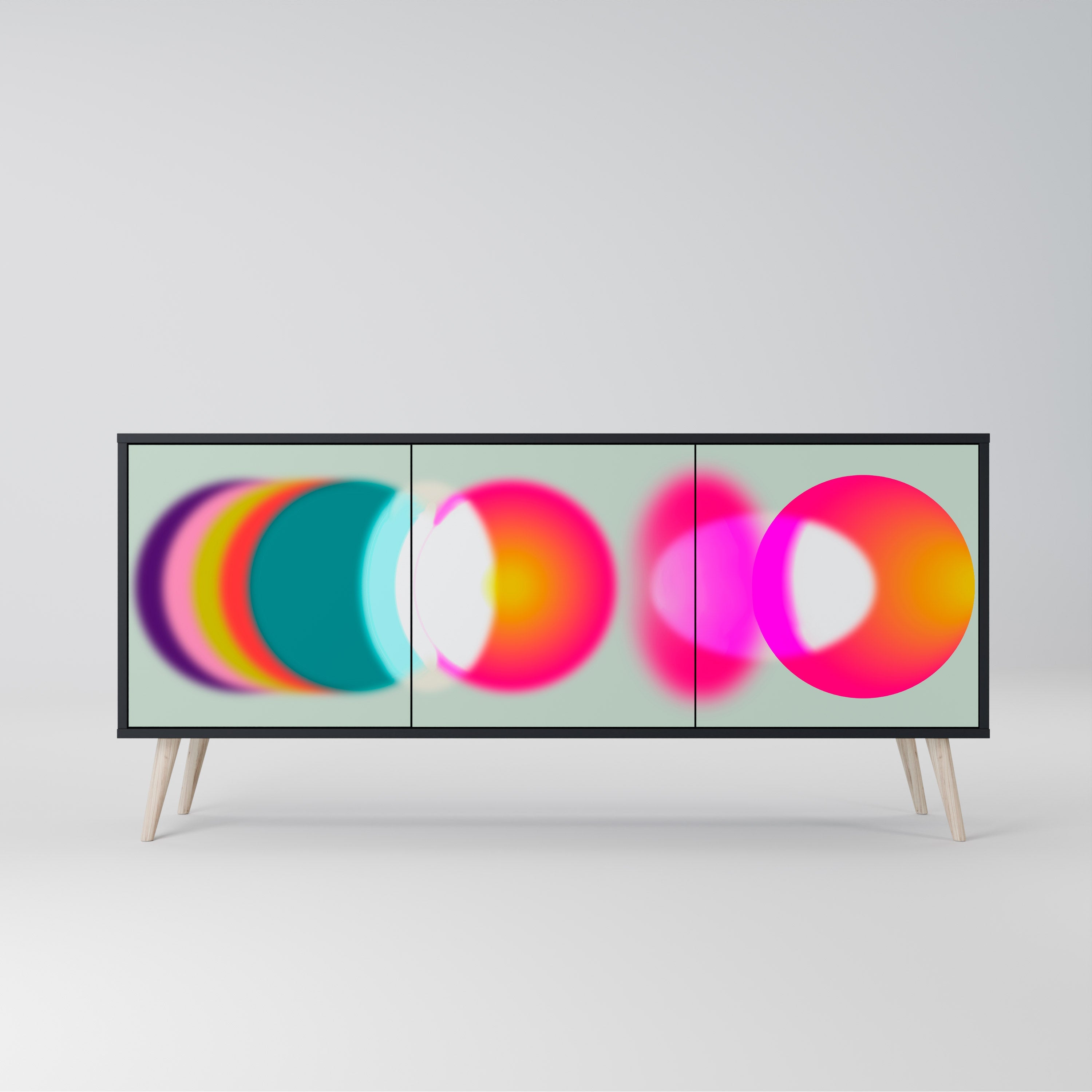 Buffet 3 portes SYMPHONY OF COLORS en finition noire