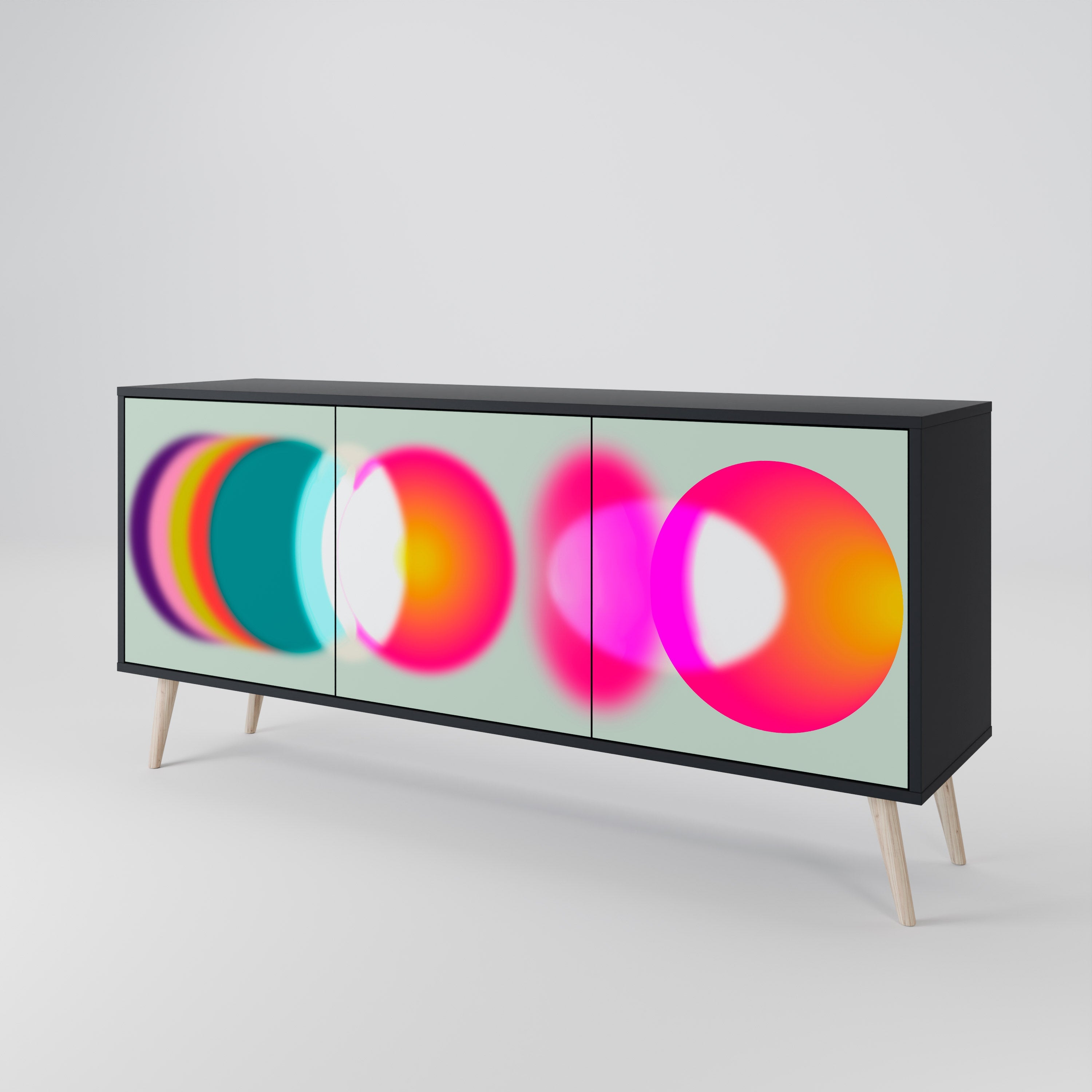 Buffet 3 portes SYMPHONY OF COLORS en finition noire